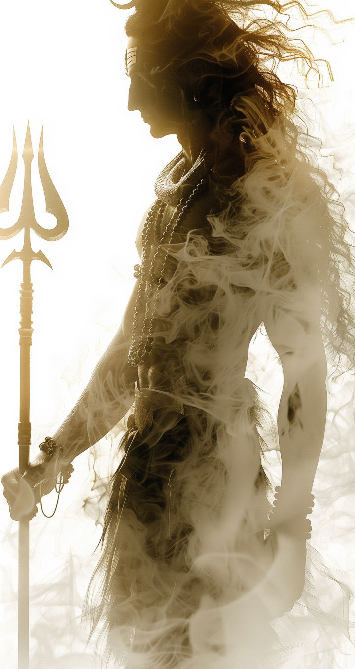 Golden Shiva with Trishul wallpaper