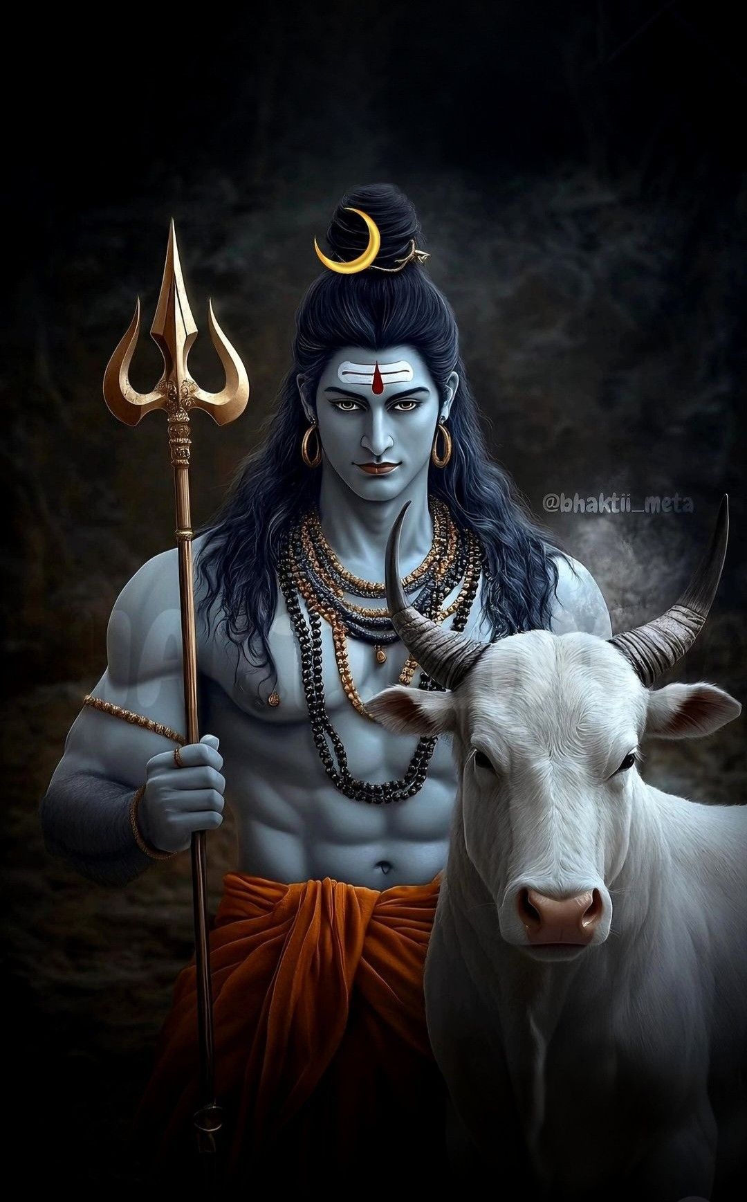 Lord Shiva with Nandi bull portrait