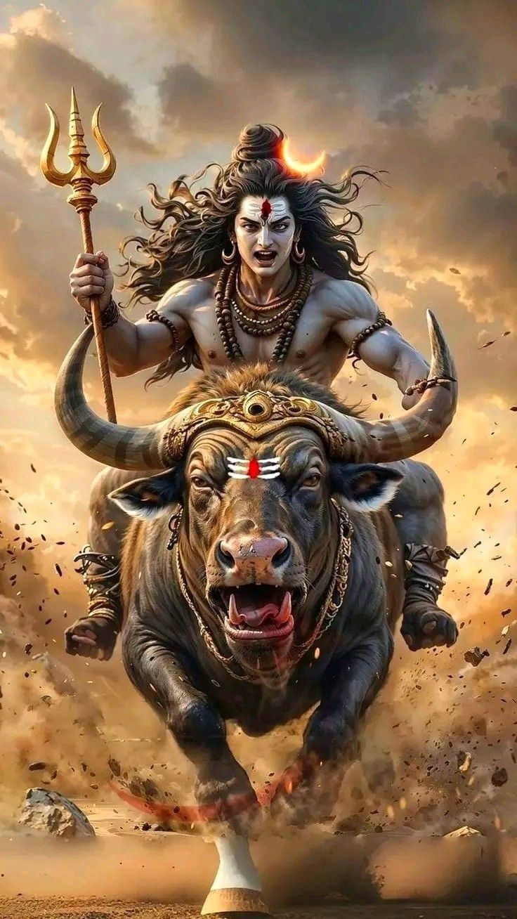 shiva riding nandi bull divine wallpaper