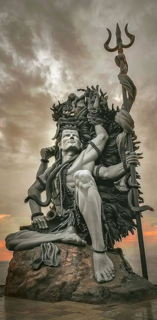 Meditating Shiva with Trishul and Serpent
