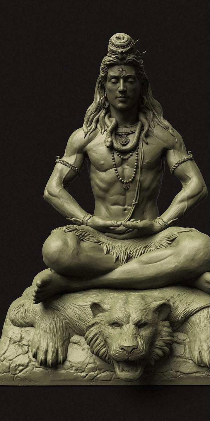 Meditating Shiva on Lion Throne