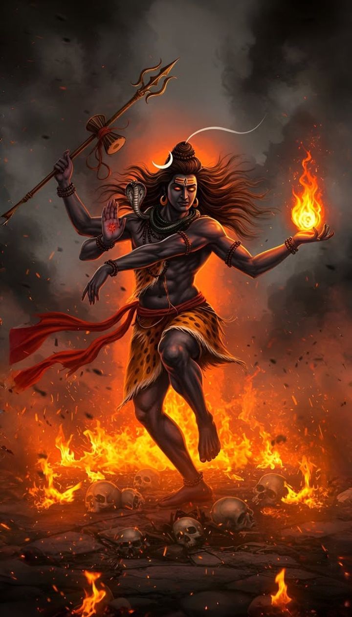 Lord Shiva\'s cosmic dance of destruction