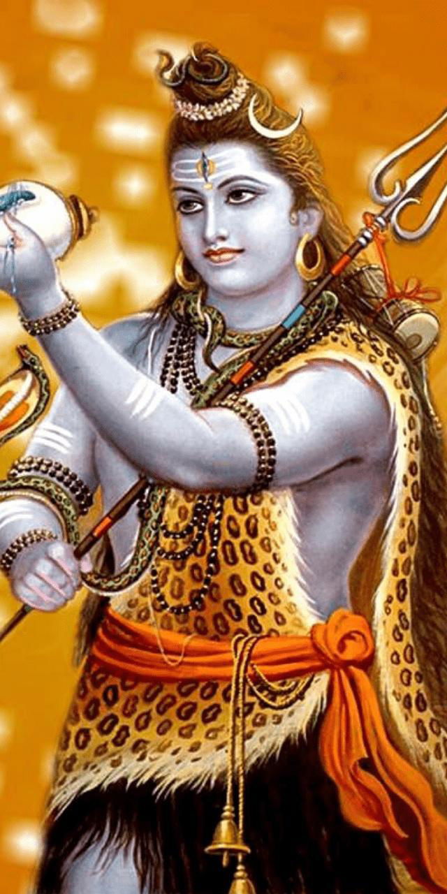 Lord Shiva holding Trishul, divine portrait