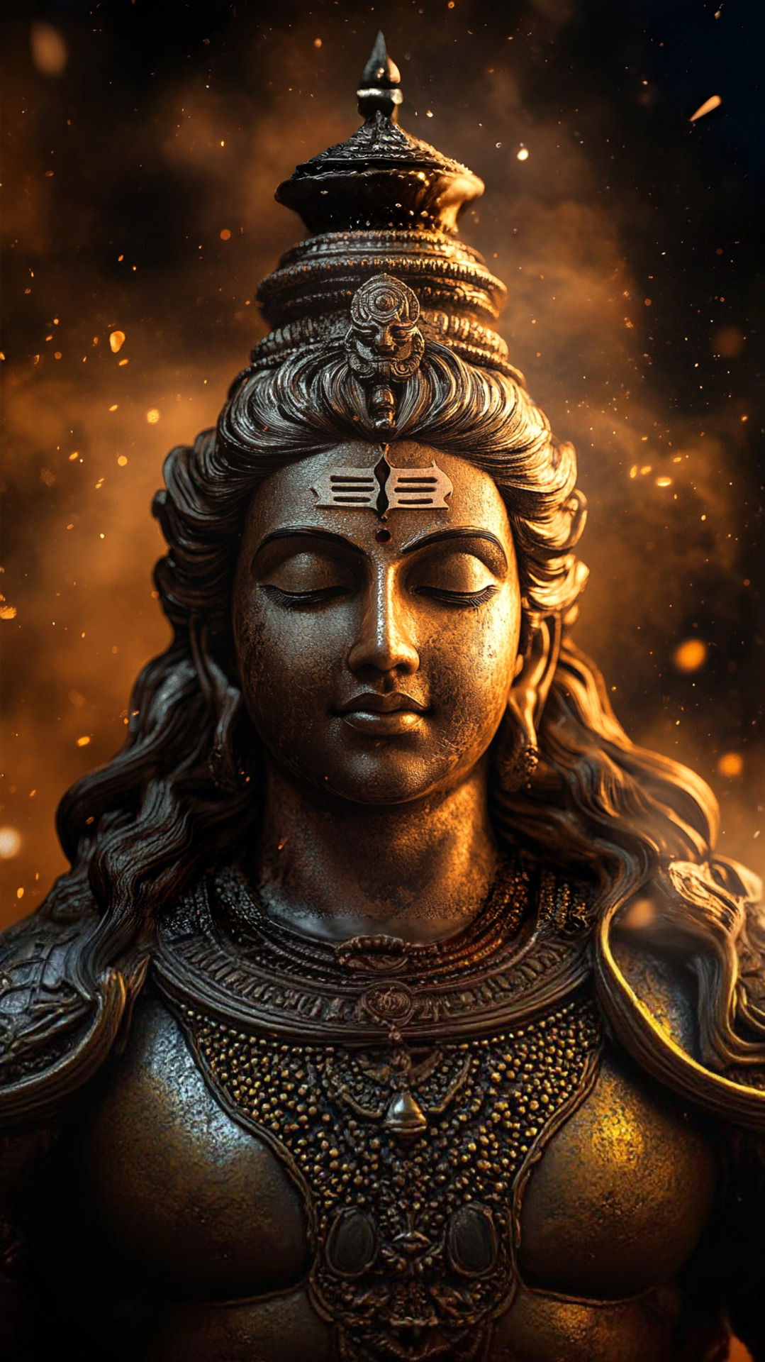 Meditating Shiva with third eye open