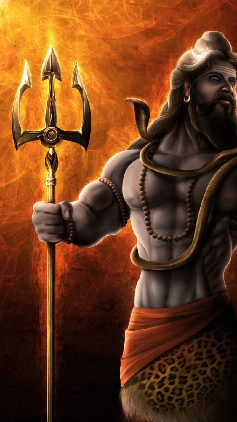 Powerful Shiva with Trishul wallpaper