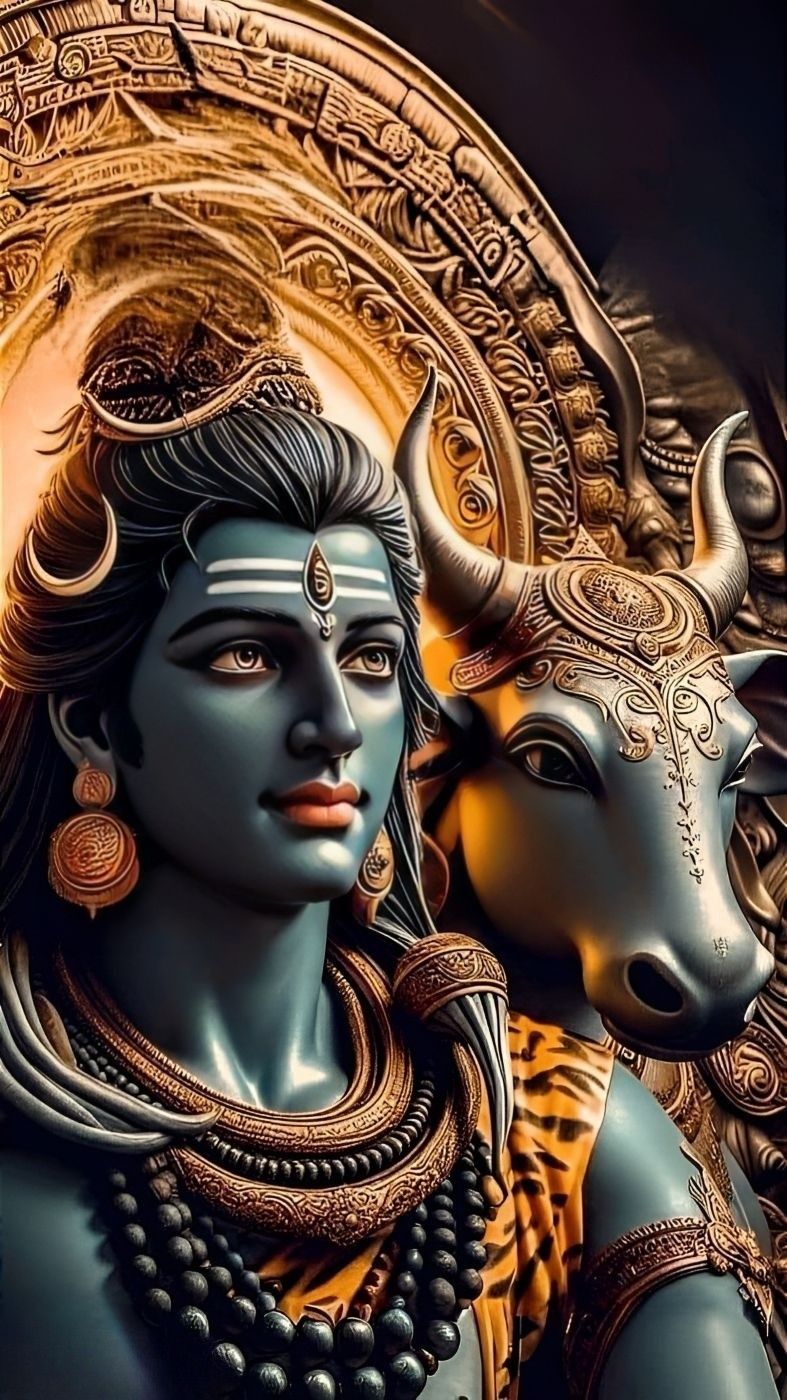 Shiva and Nandi devotional artwork