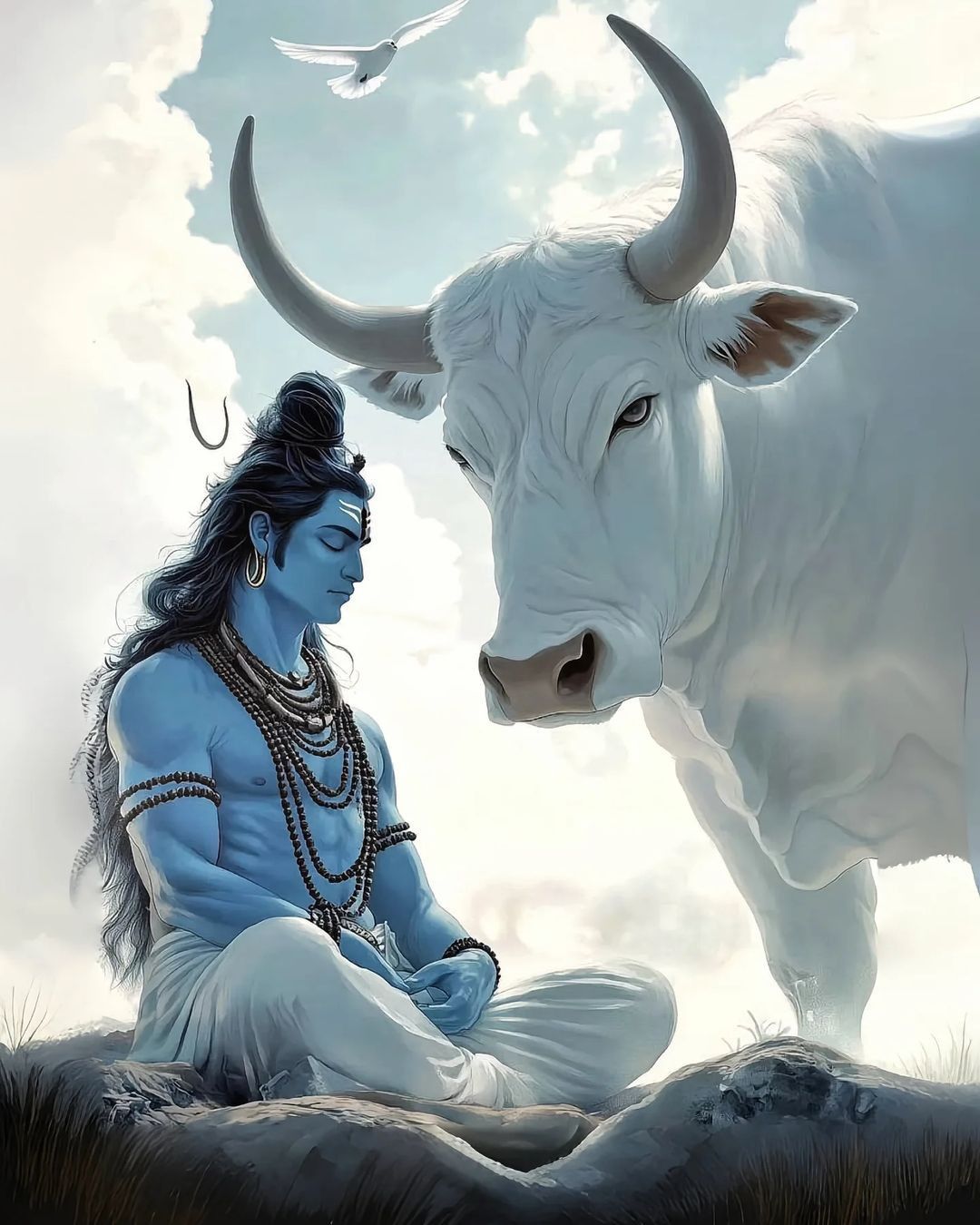 Shiva and Nandi in peaceful contemplation.