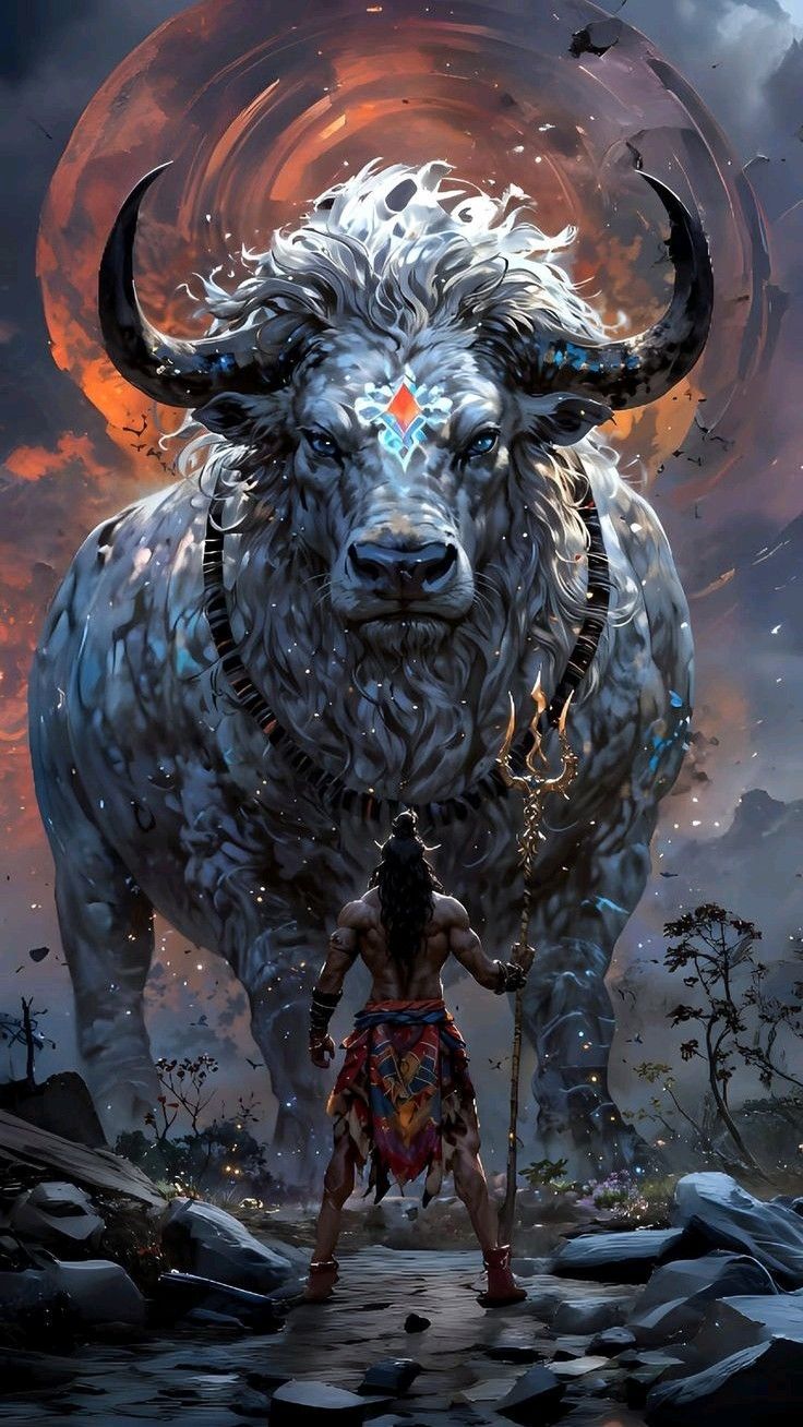 Shiva\'s mount, Nandi, in digital art