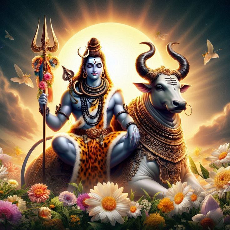Lord Shiva with Nandi, divine serenity