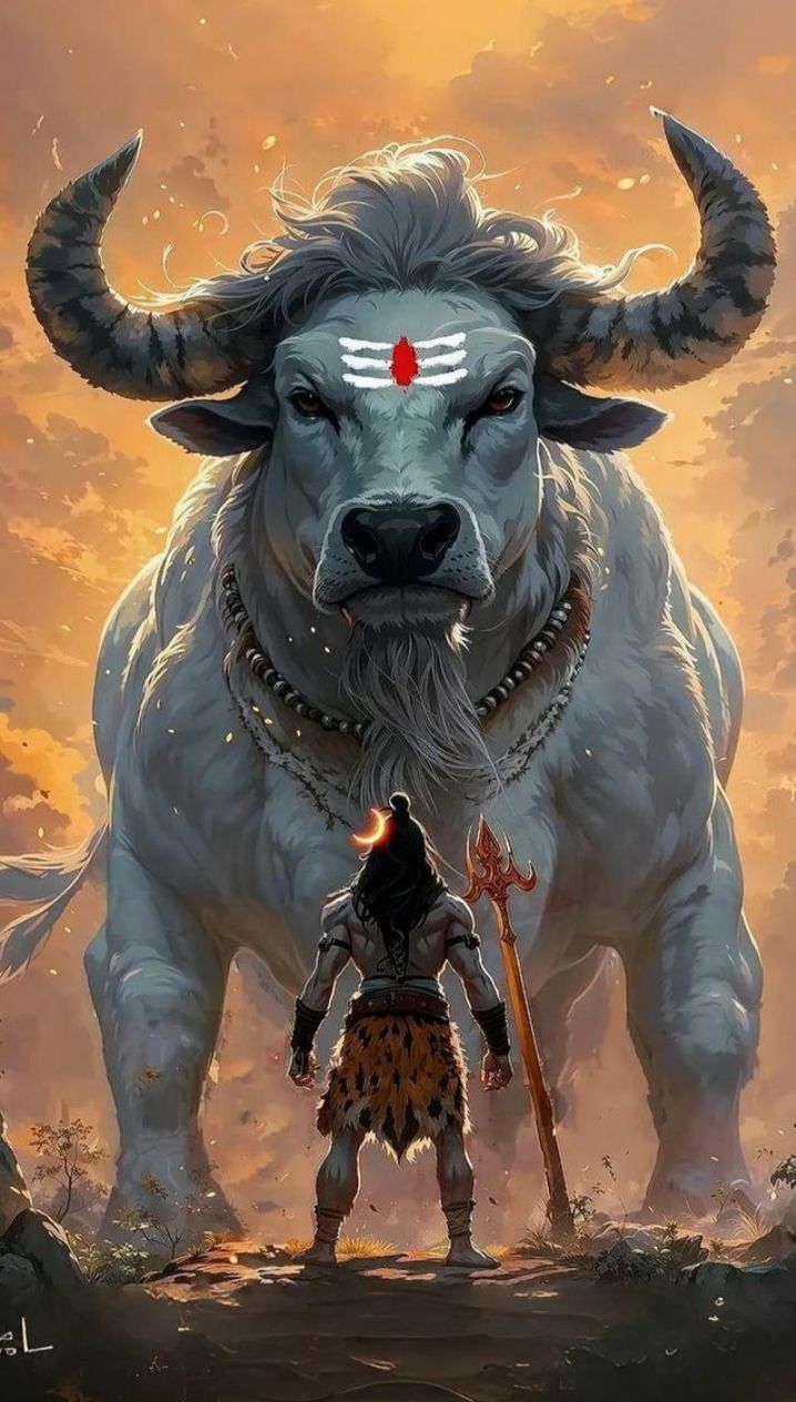 Lord Shiva with Nandi, divine protection