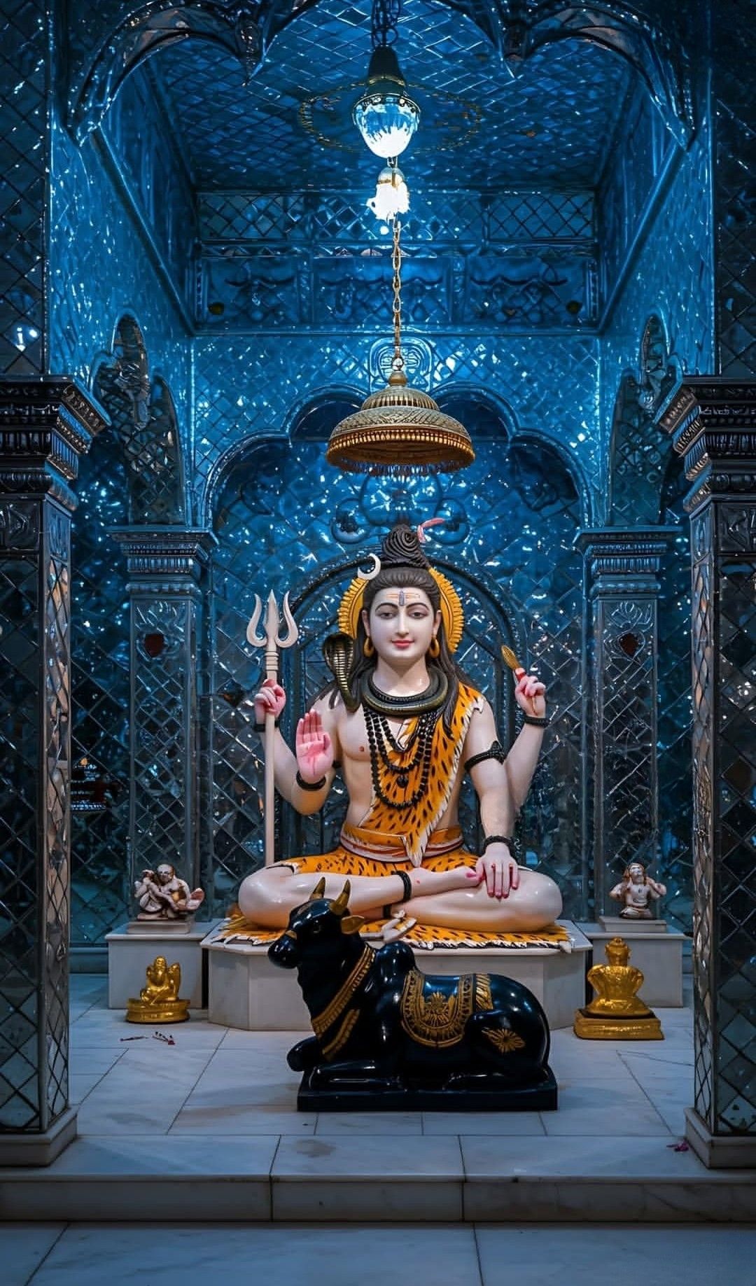 Lord Shiva seated in a temple