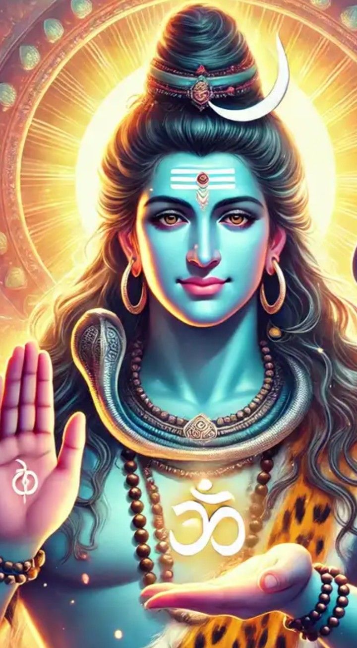 Lord Shiva bestows a divine blessing.
