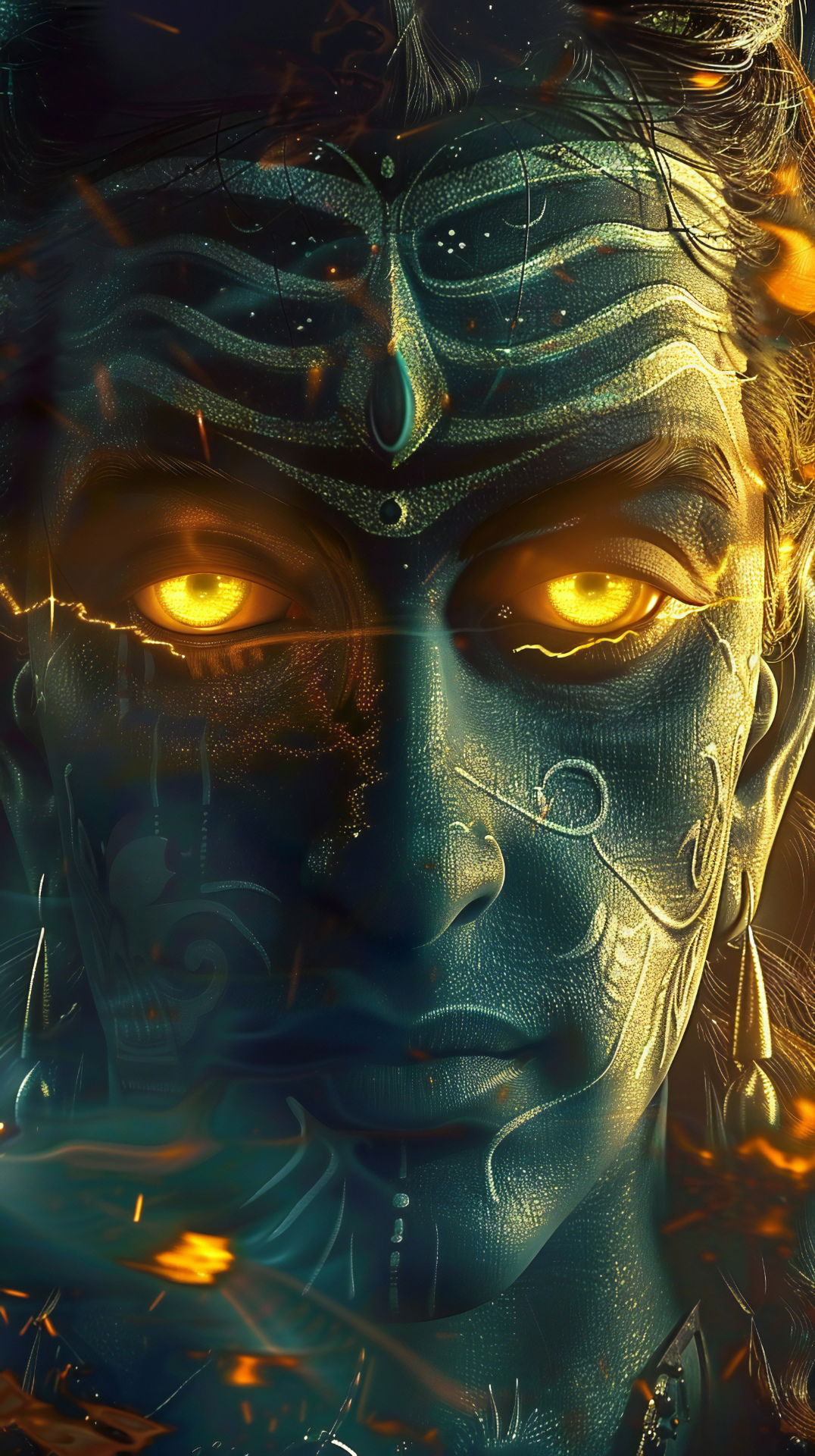 Intense gaze of Lord Shiva portrait