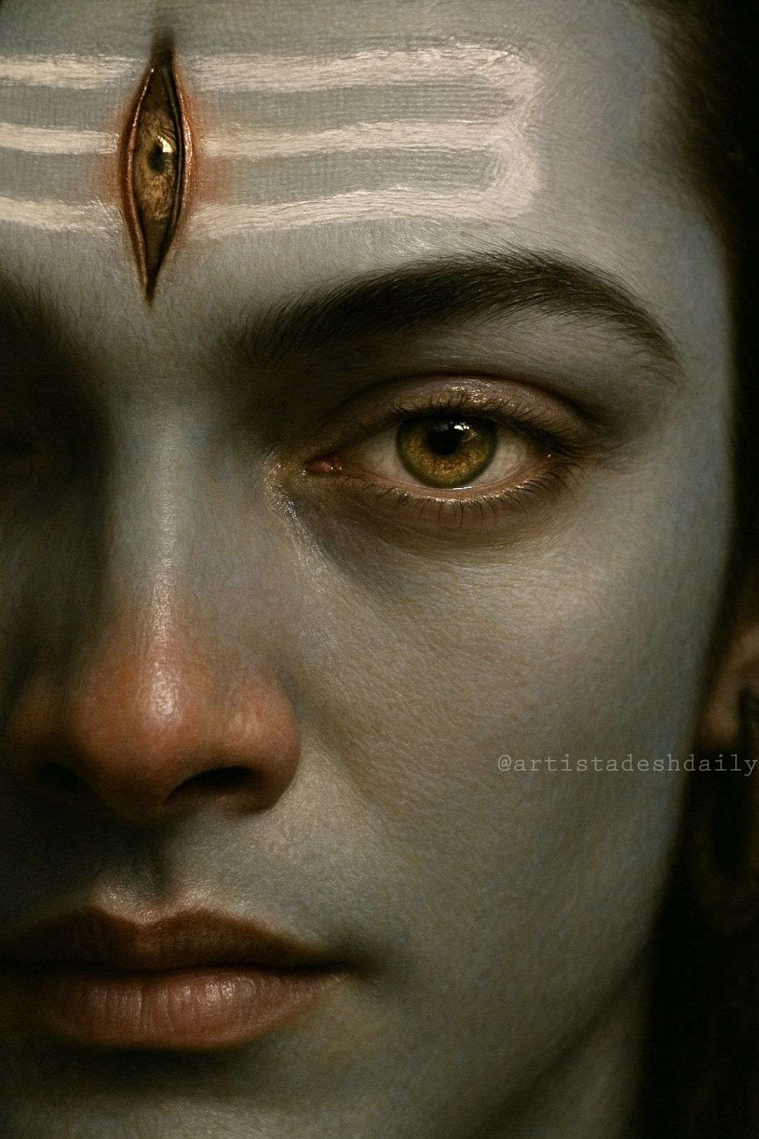 Lord Shiva\'s intense and powerful gaze.