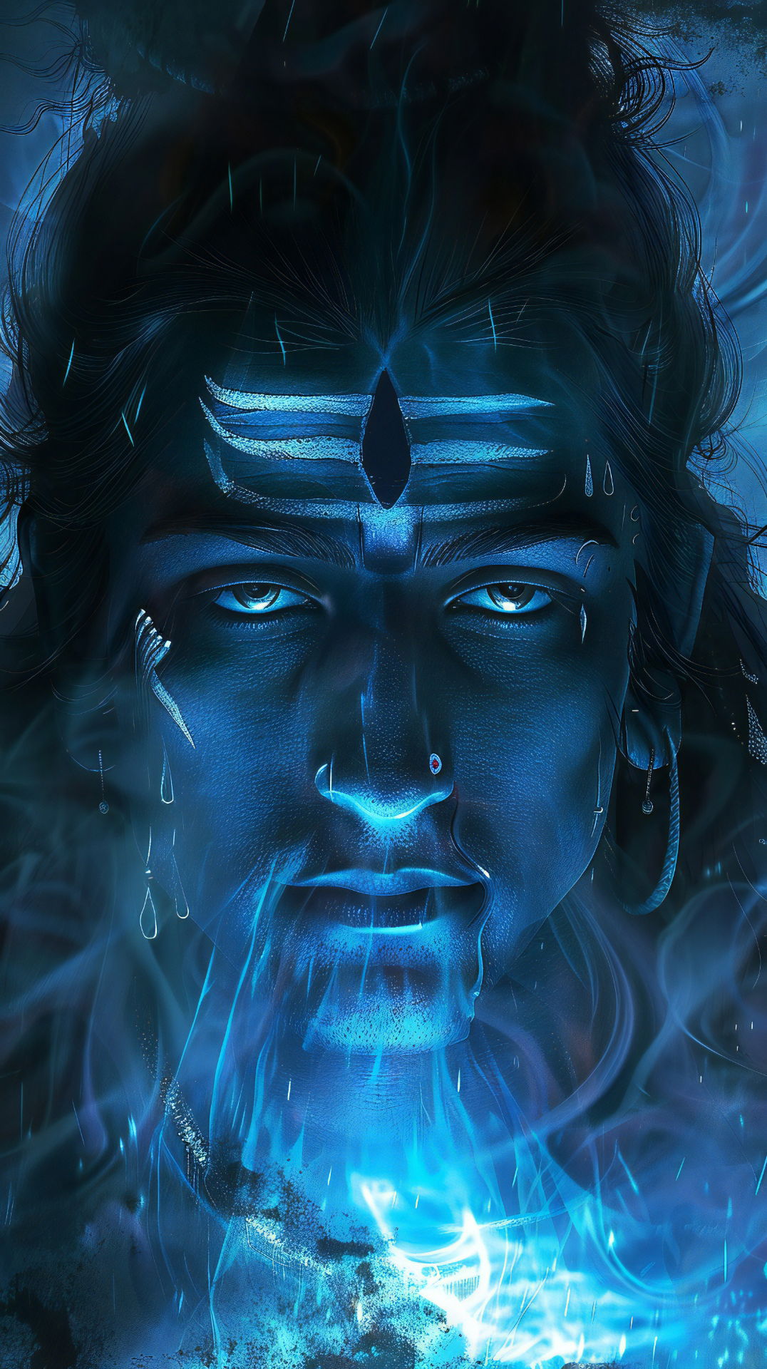 Intense gaze of Lord Shiva.