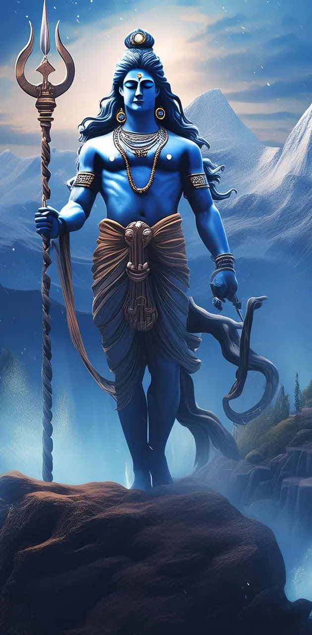 Lord Shiva descends from mountain peaks
