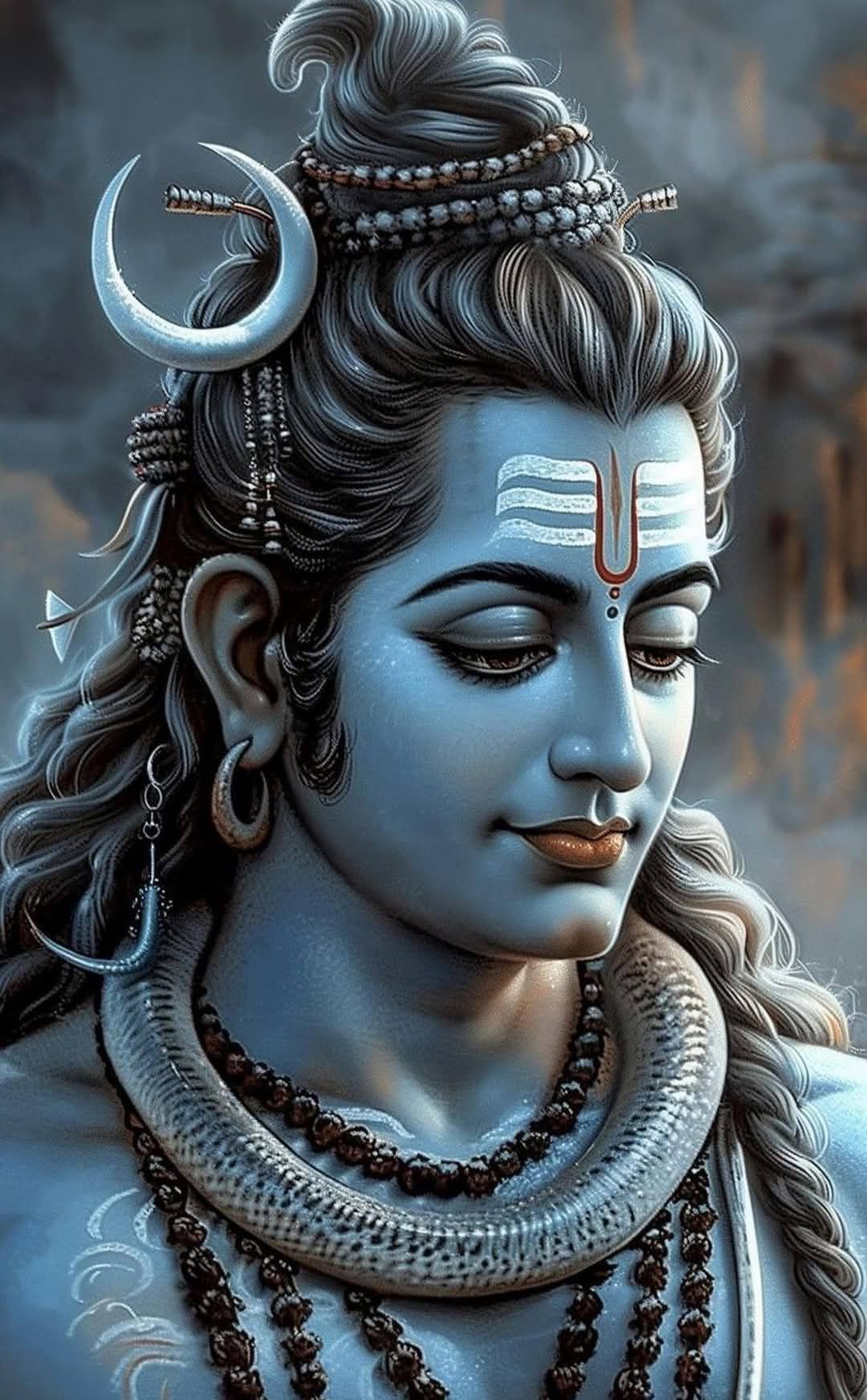 Serene Lord Shiva portrait close-up