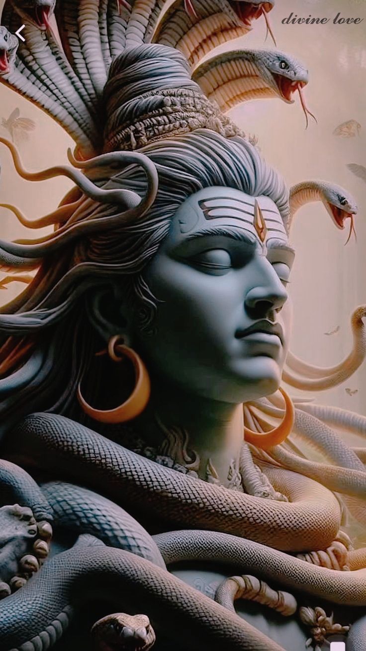 Lord Shiva adorned with snakes