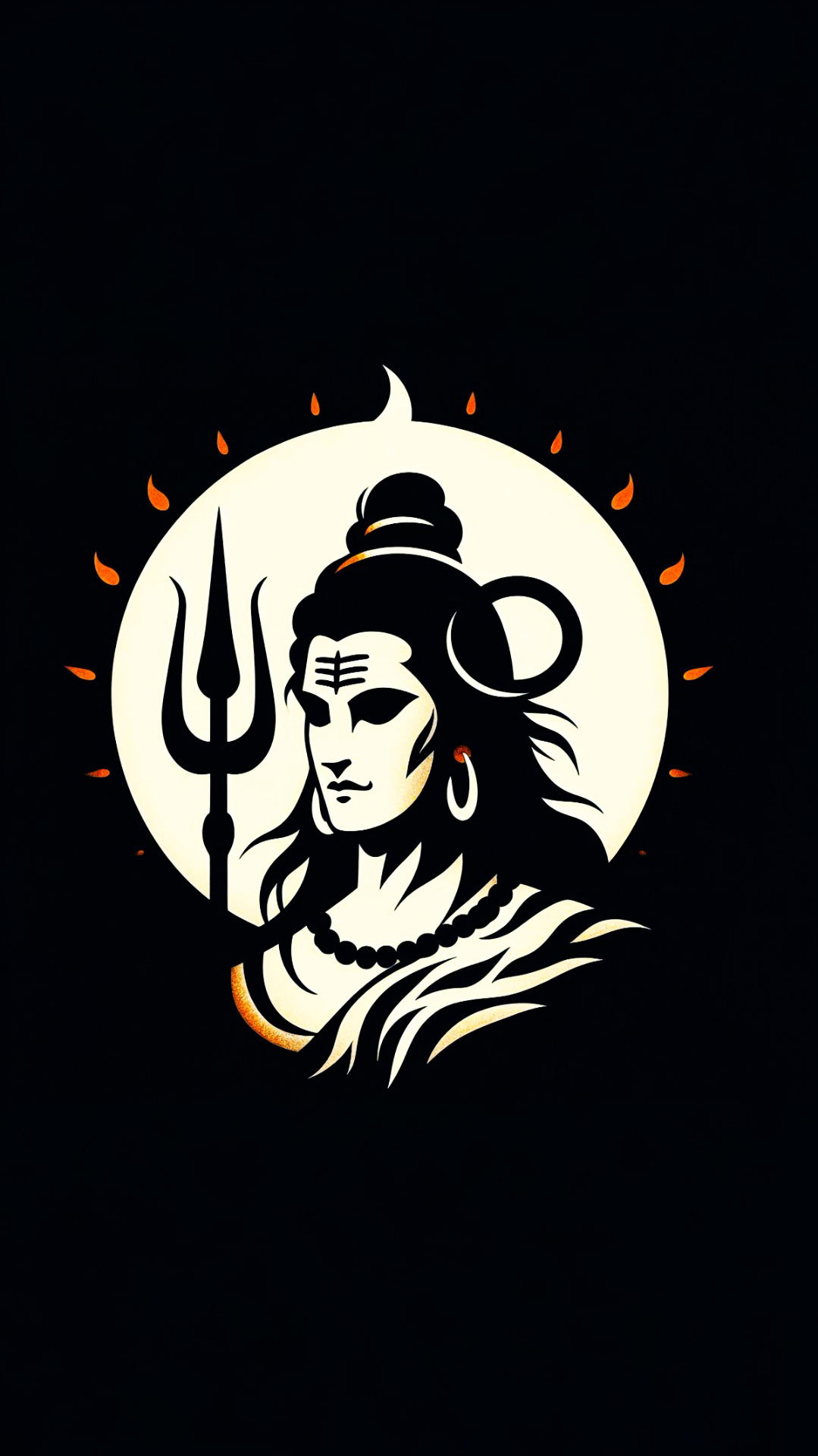 Powerful Shiva portrait with Trishul