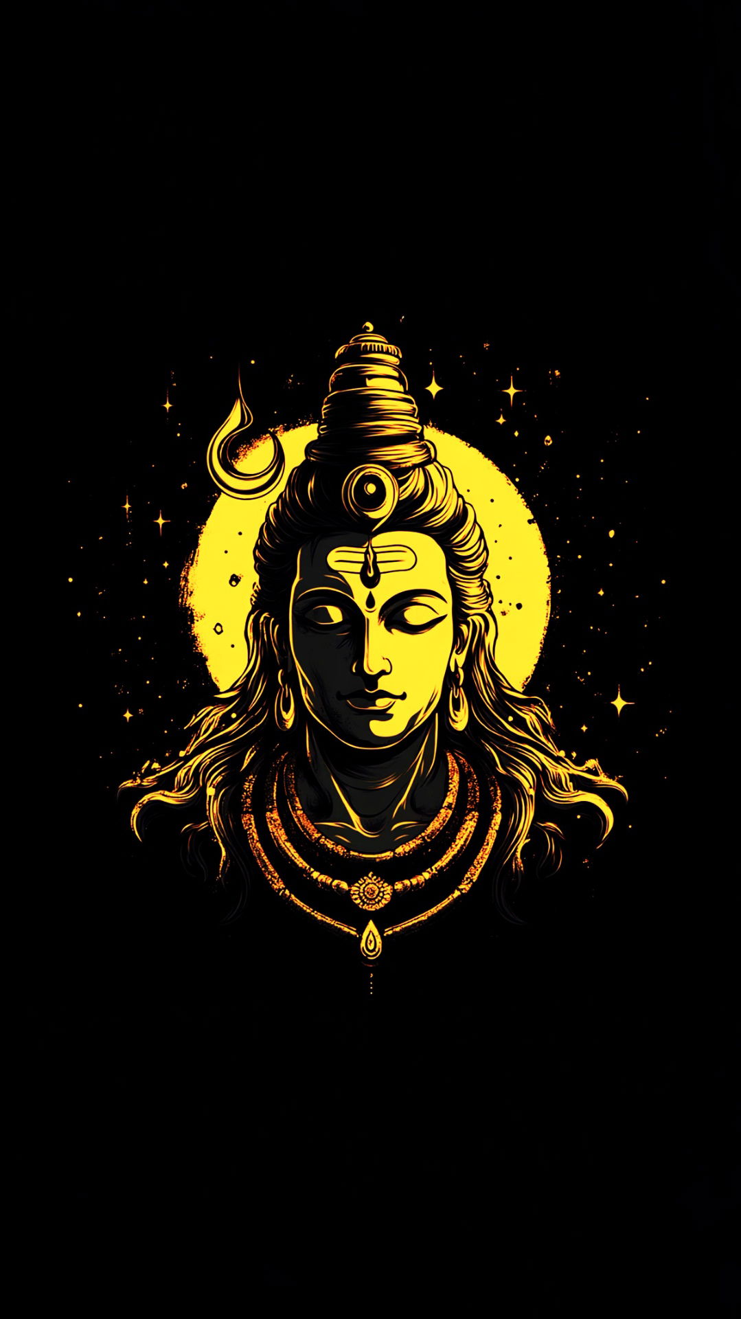 Serene Mahadev portrait against cosmic backdrop