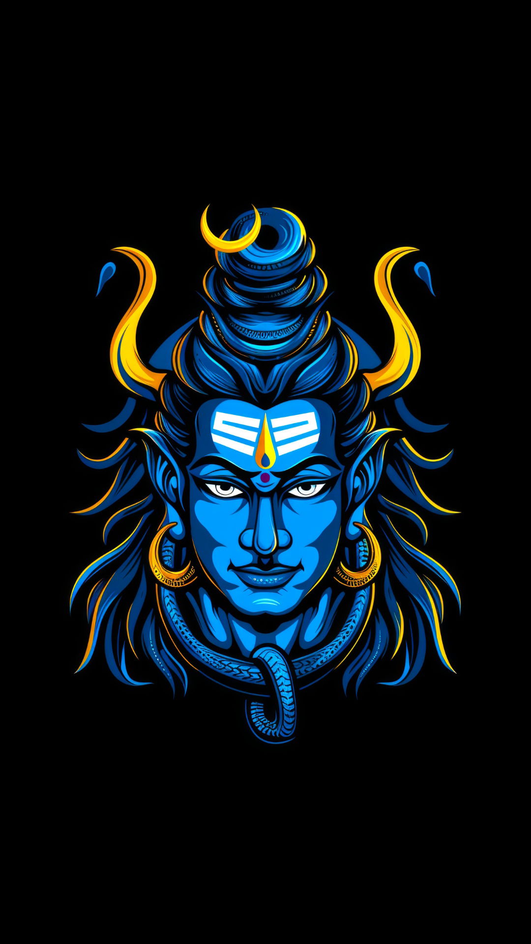 Blue-skinned Shiva with third eye