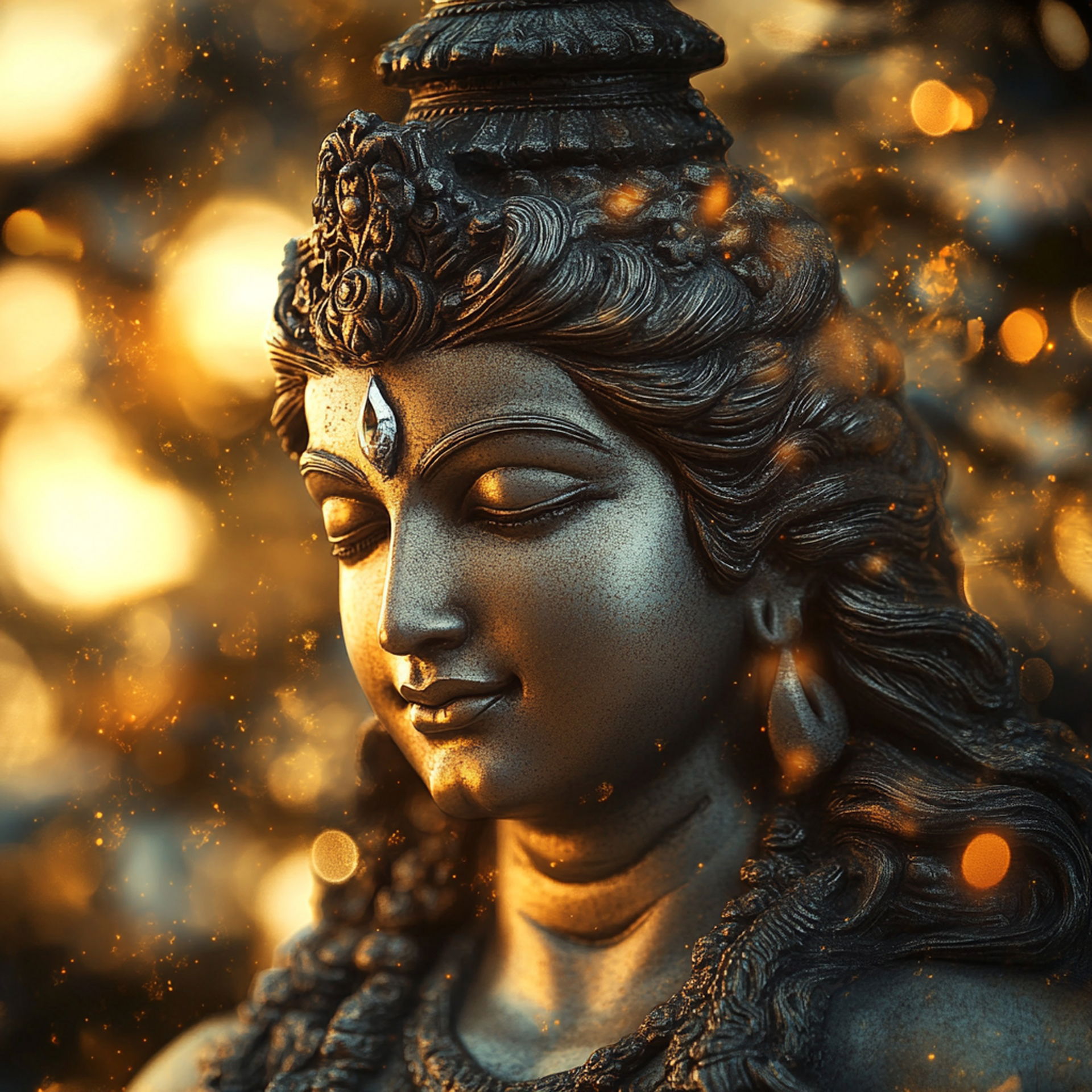 Serene portrait of Lord Shiva meditating