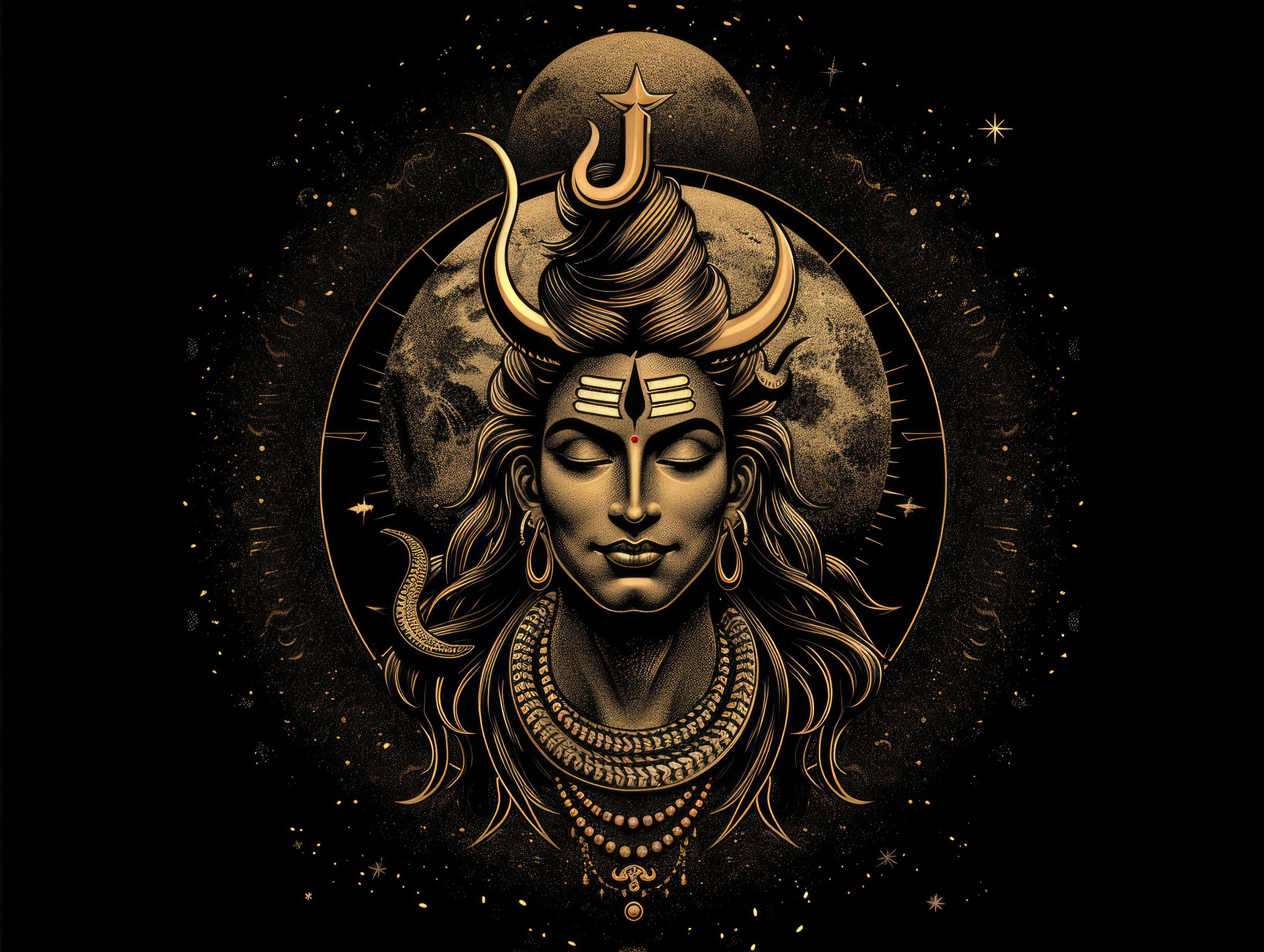 Lord Shiva\'s serene cosmic portrait