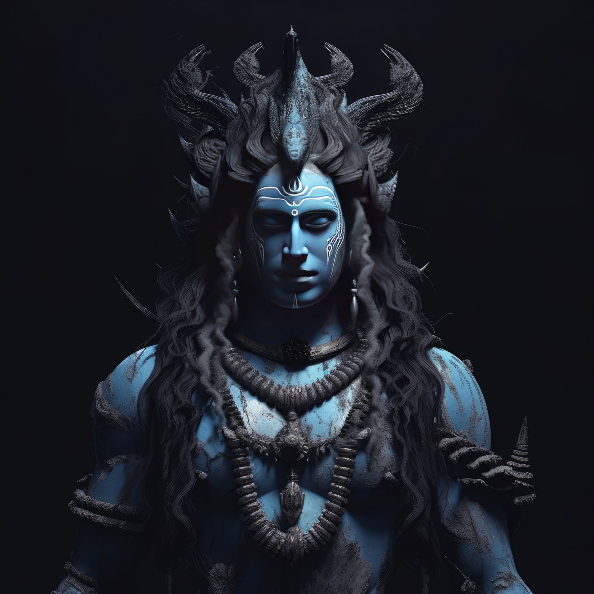 Serene portrait of Lord Shiva.