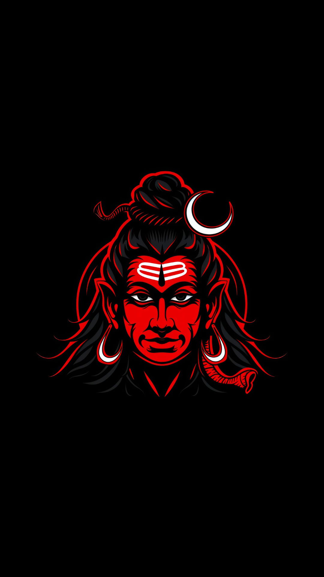 Powerful Shiva face with red eyes