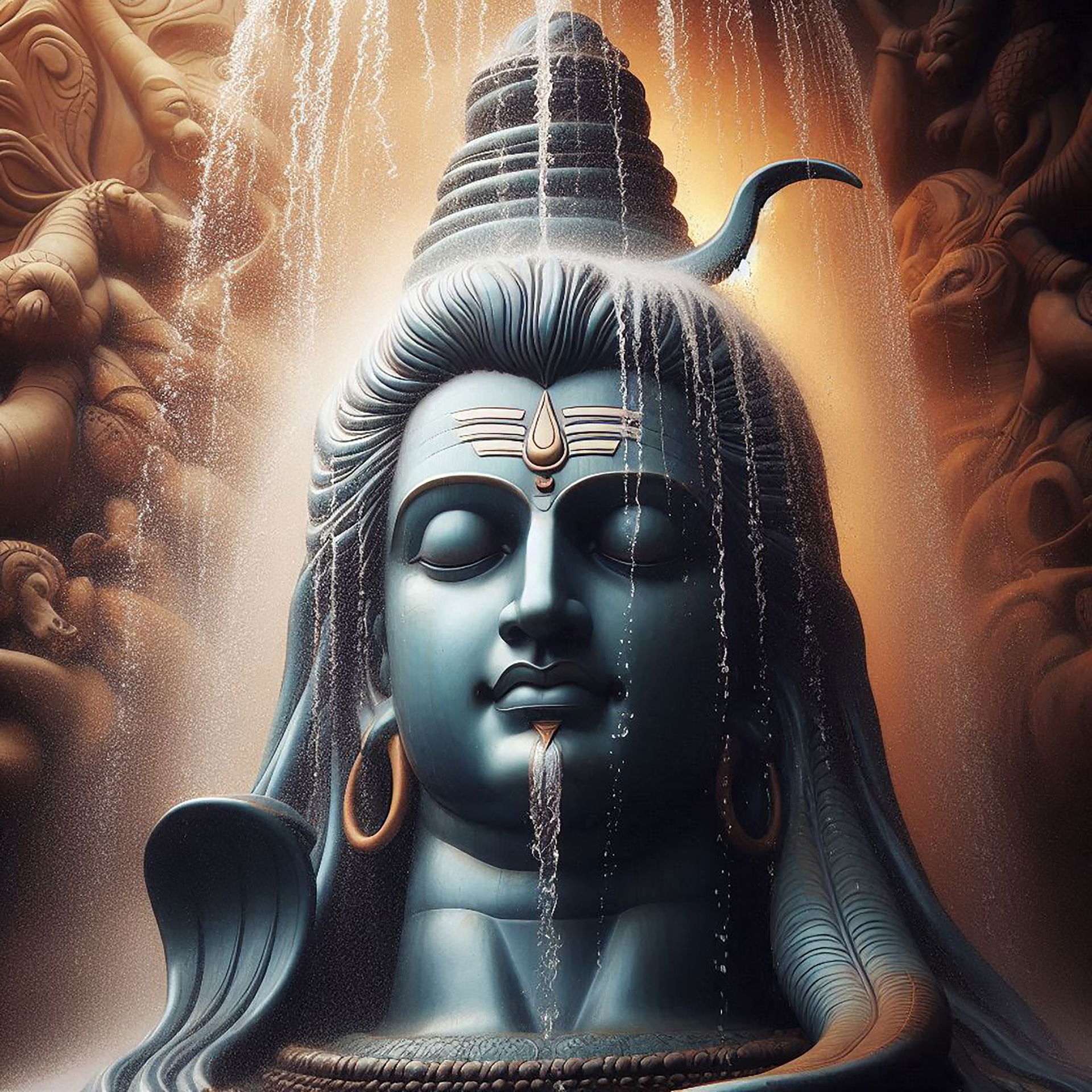 Lord Shiva with Ganges flowing from hair