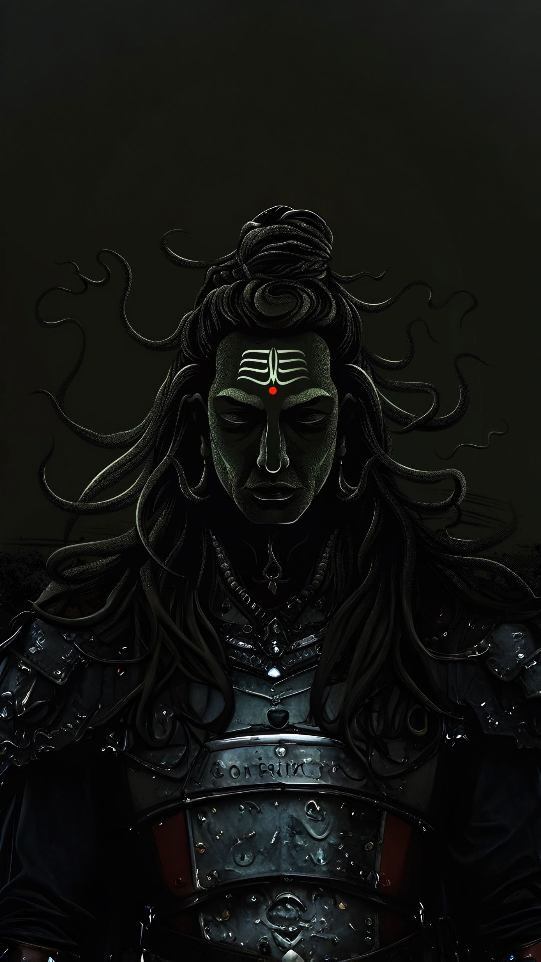 Powerful Shiva portrait with third eye.