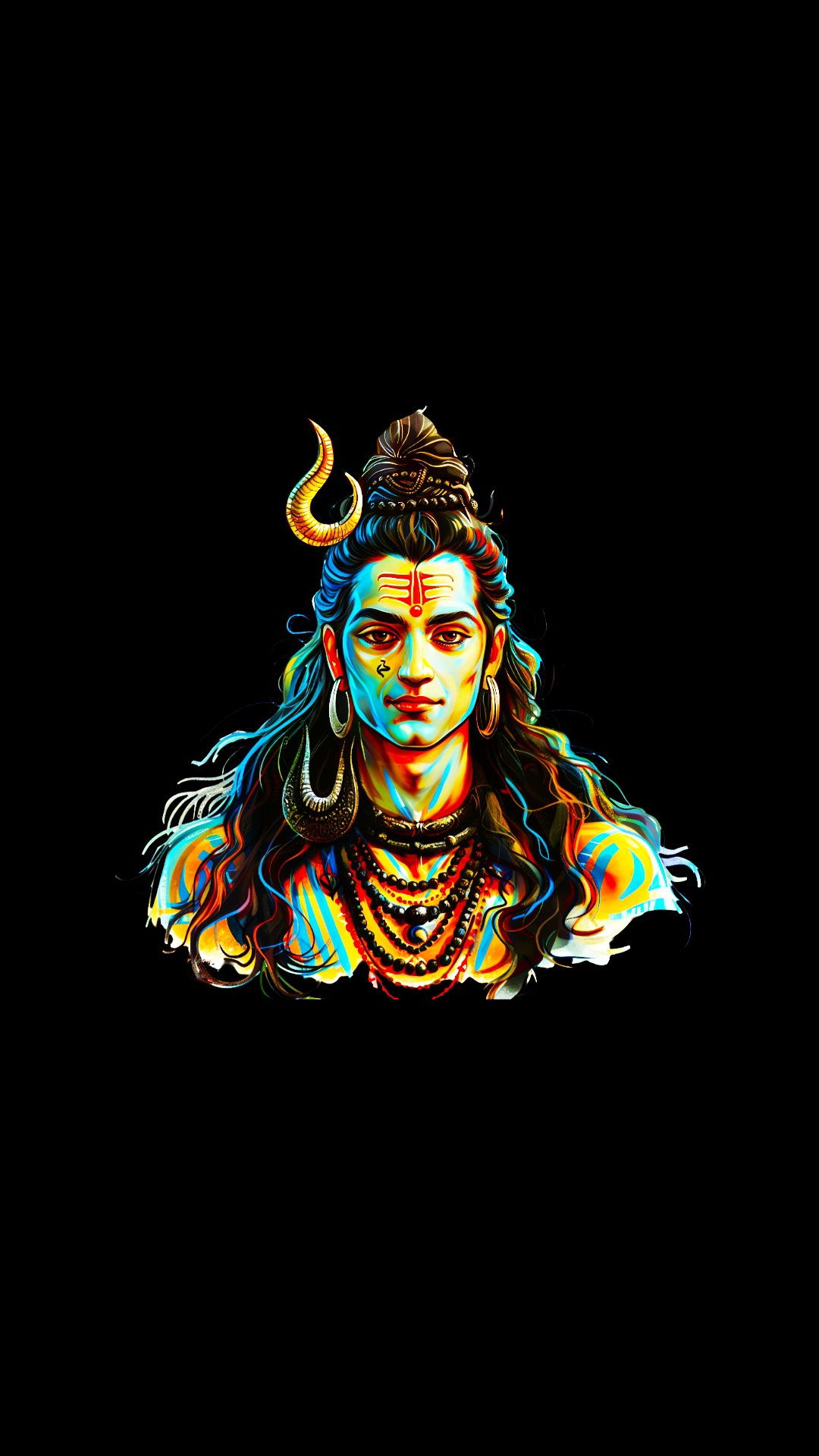 Vibrant portrait of Lord Shiva