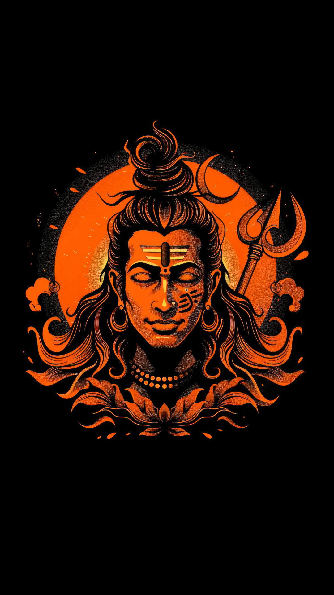 Shiva portrait with Trishul and moon