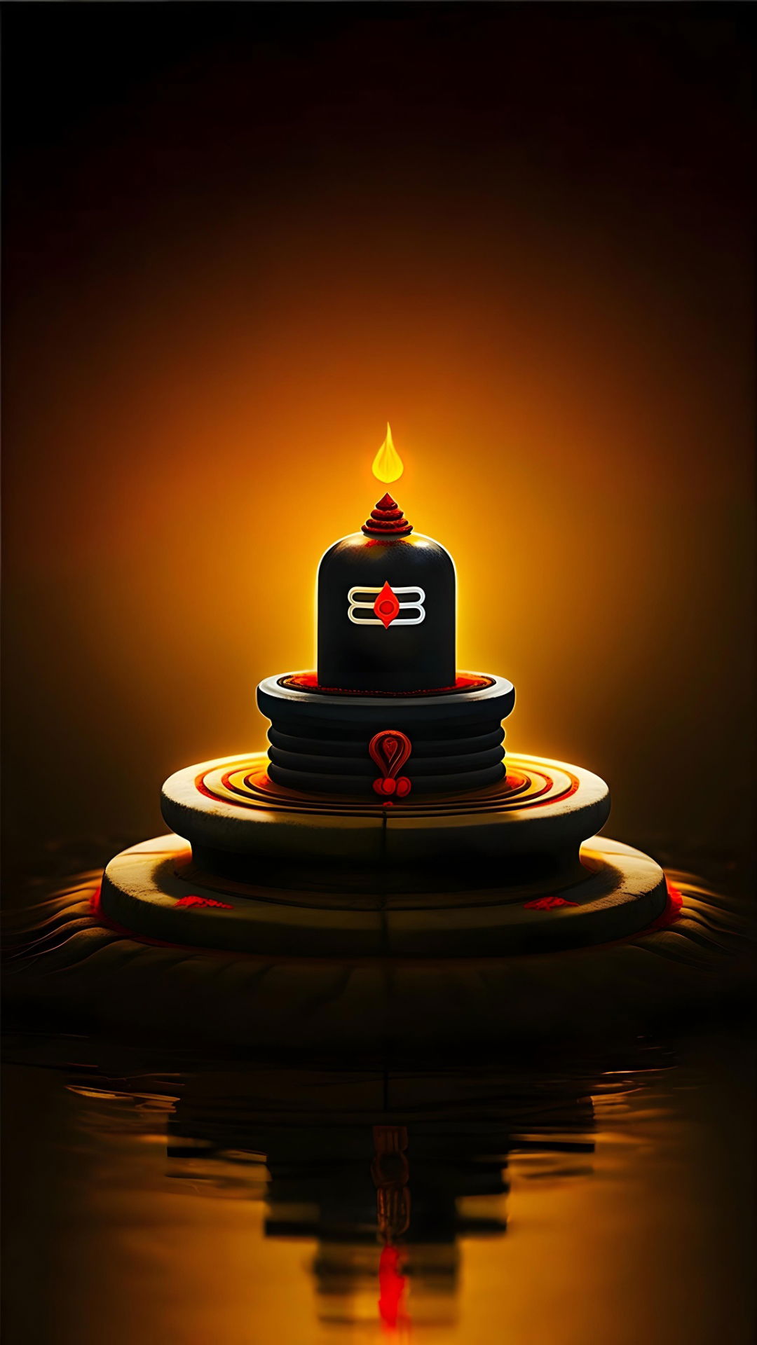 Glowing Shivling, symbol of Lord Shiva.