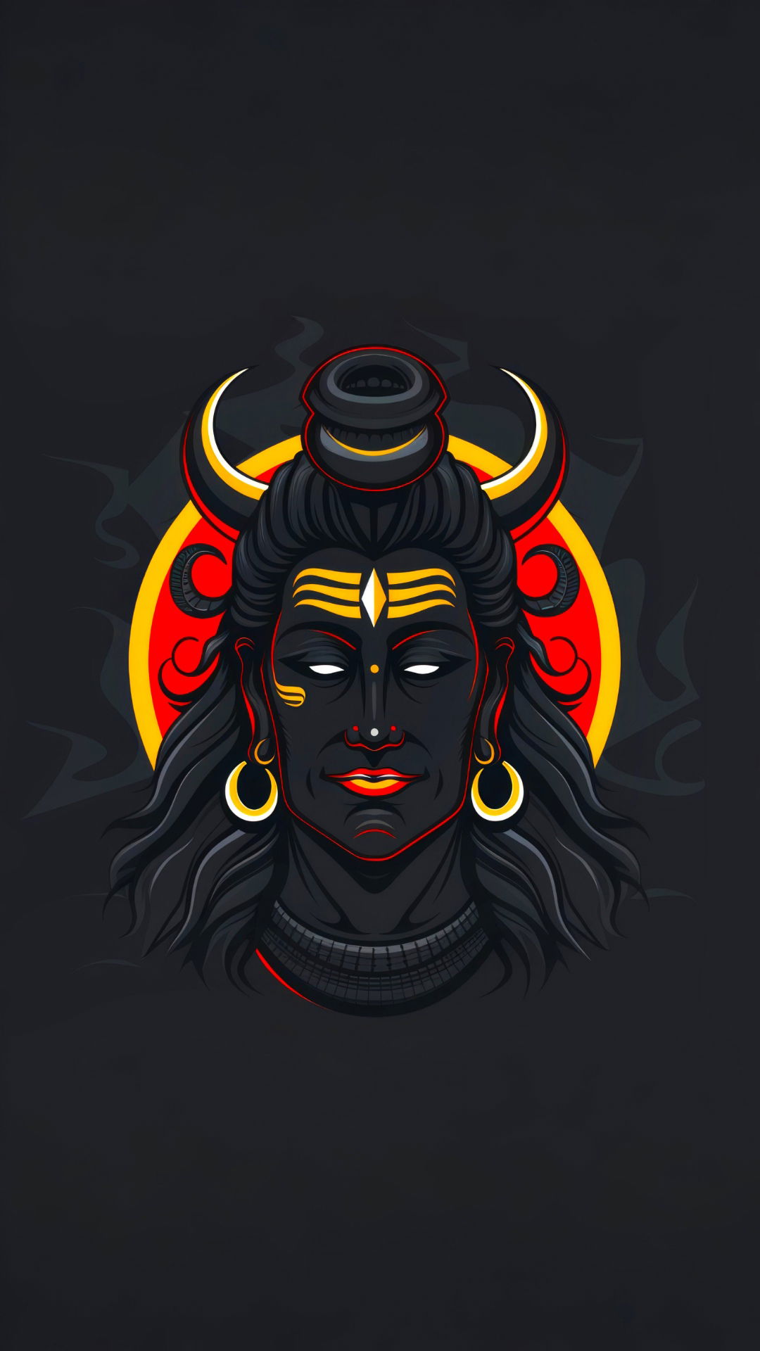 Powerful Shiva face digital artwork