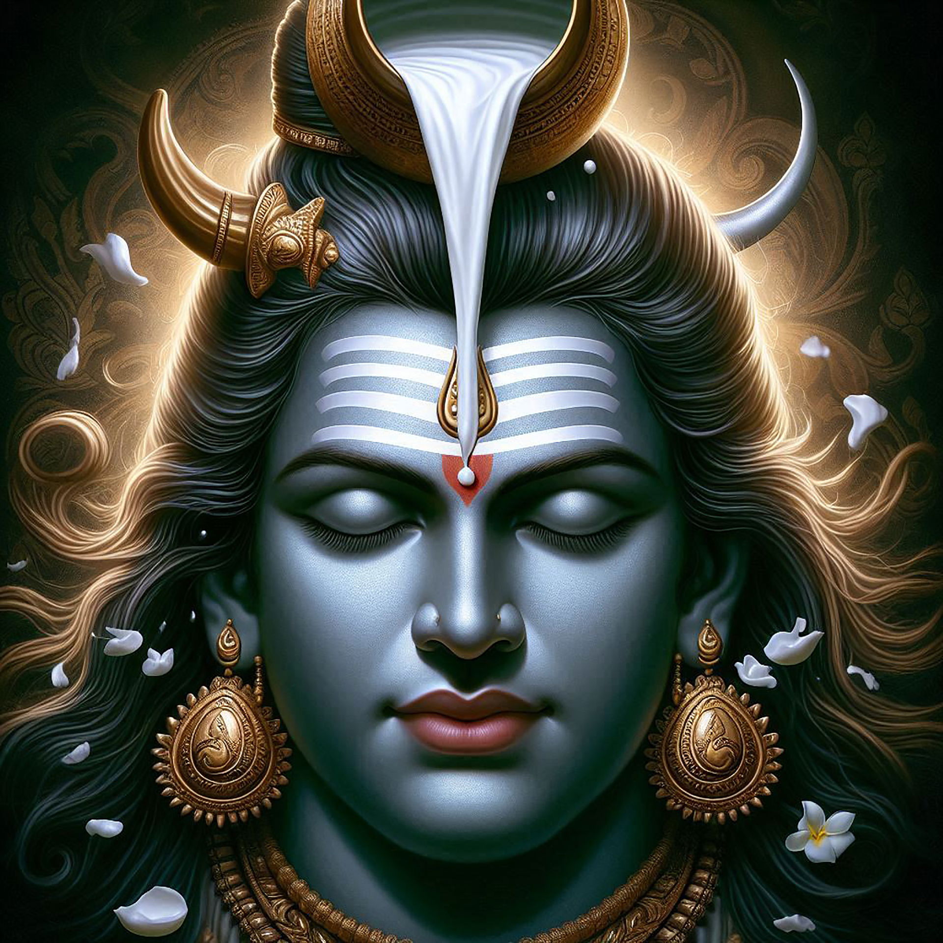 Lord Shiva serene face portrait