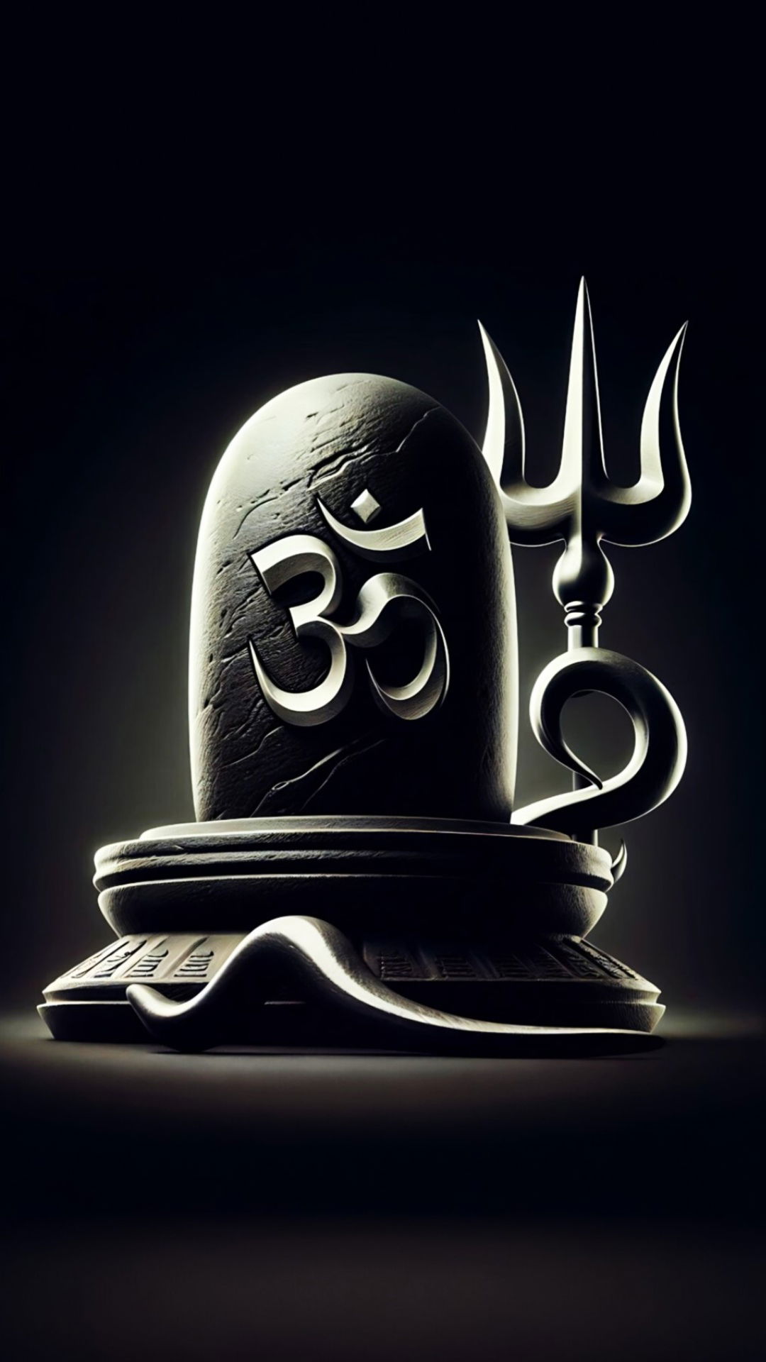Shiva Lingam with Trishul and Om.