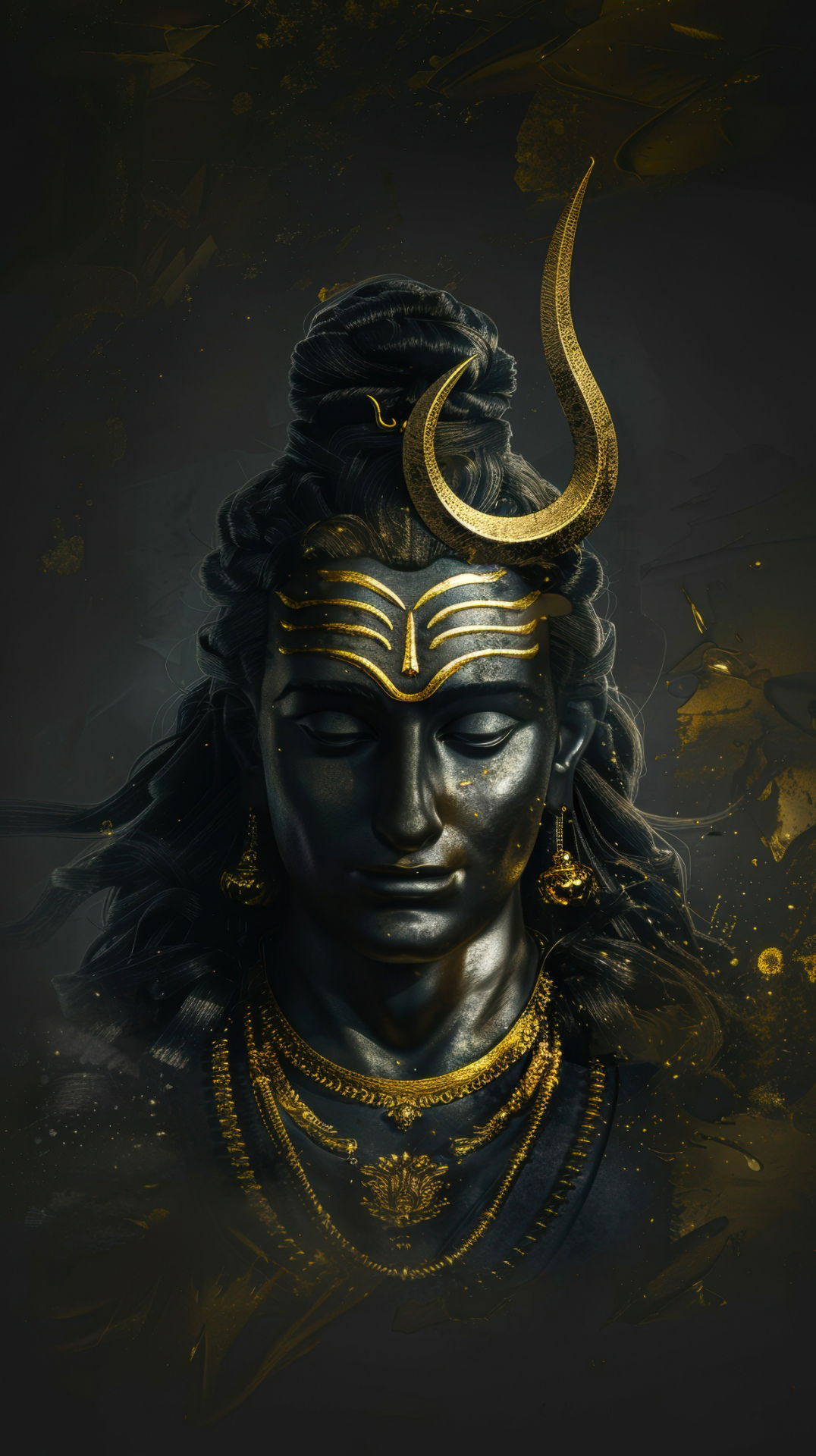 Lord Shiva portrait with golden details
