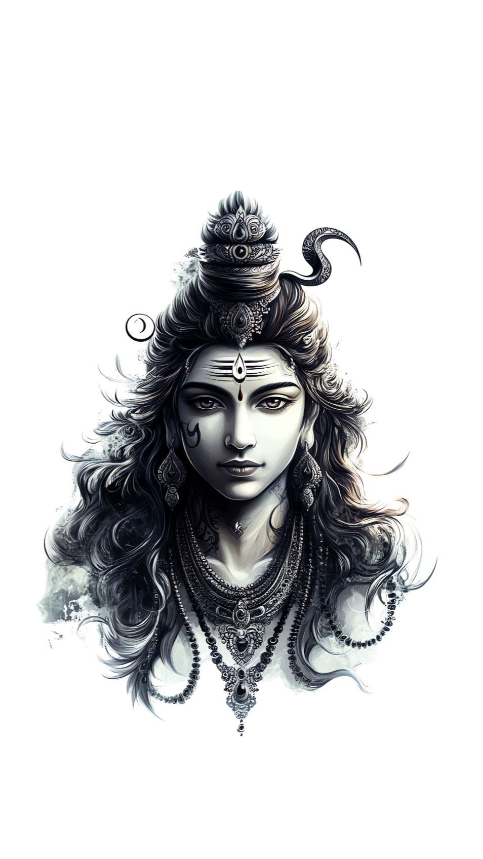 Intense portrait of Lord Shiva Mahadev.