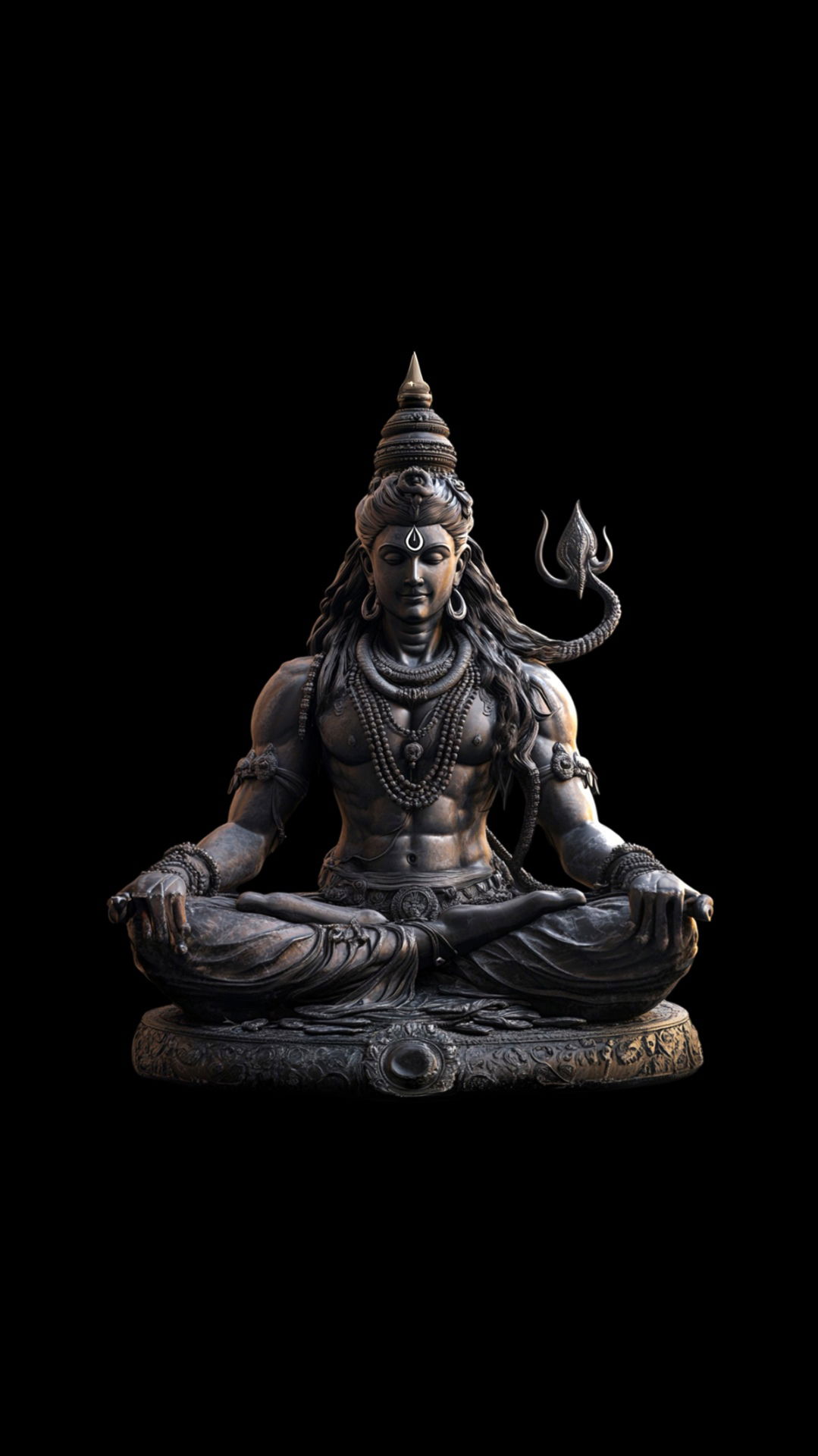Meditating Shiva with Trishul and serpent