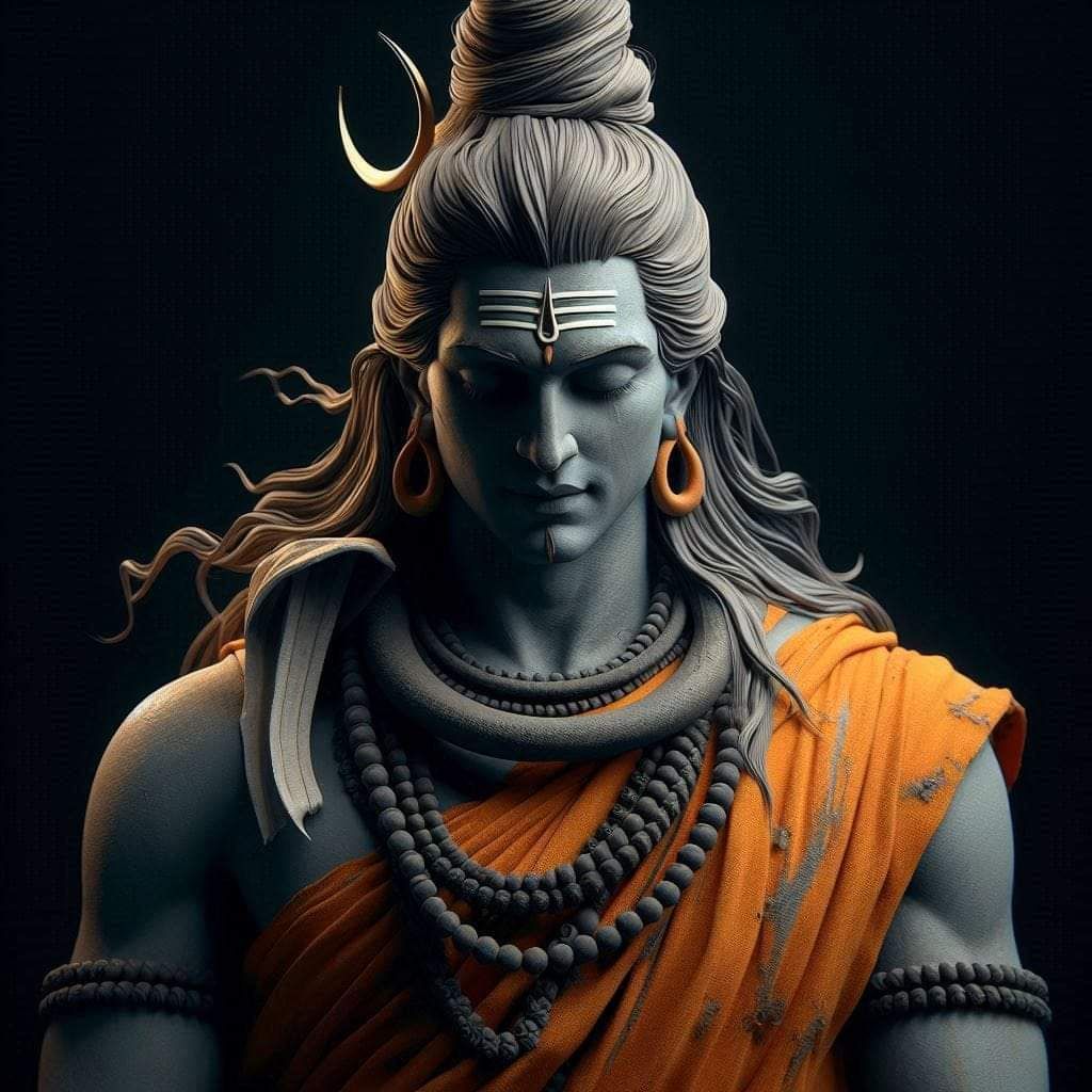Lord Shiva serene portrait with moon