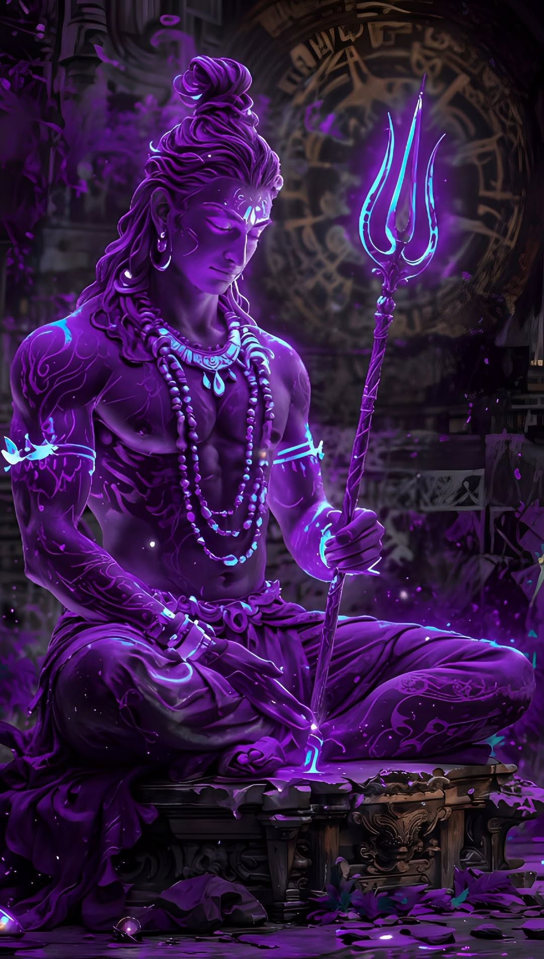 Meditating Shiva holding Trishul