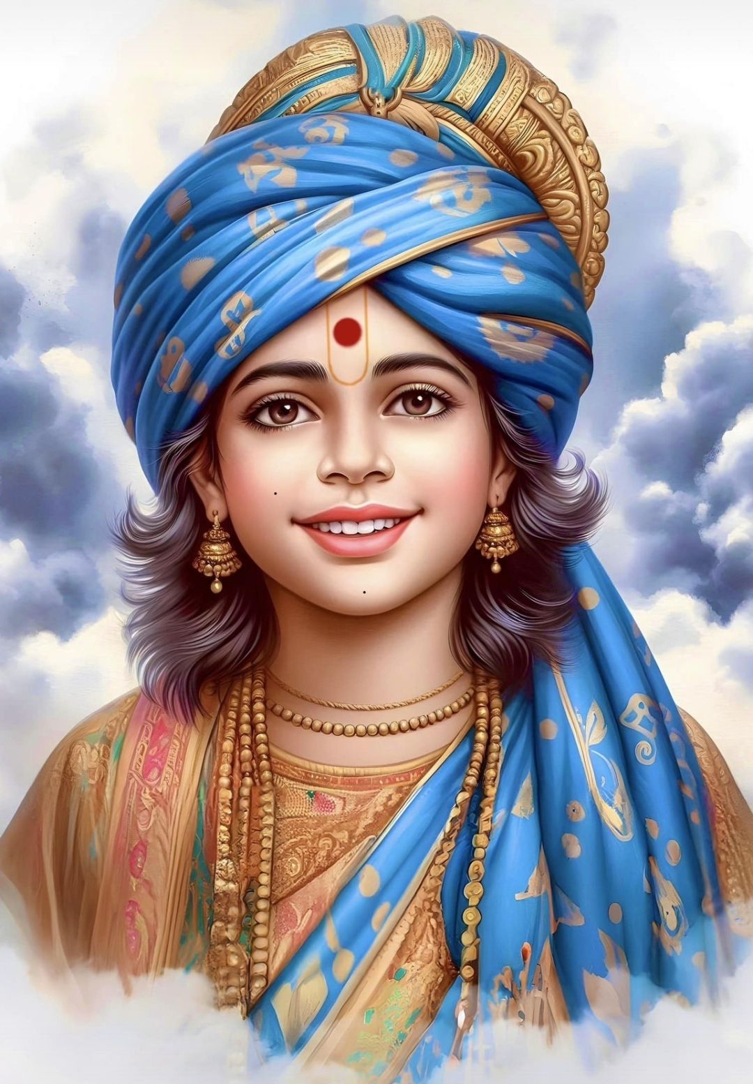 Young Swaminarayan with a gentle smile