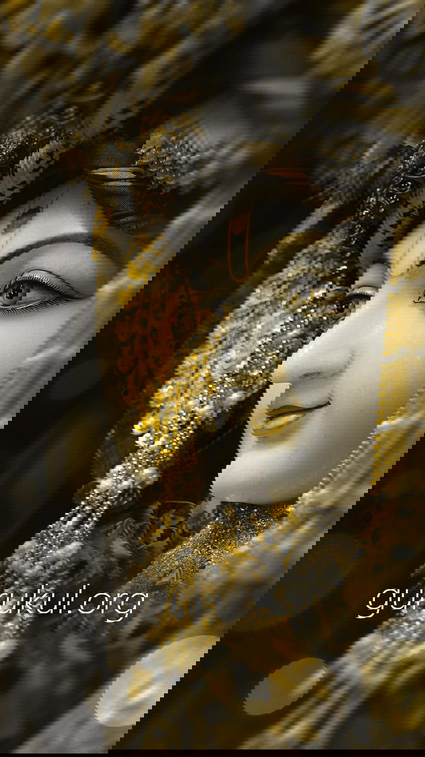 Close up of Swaminarayan\'s serene face