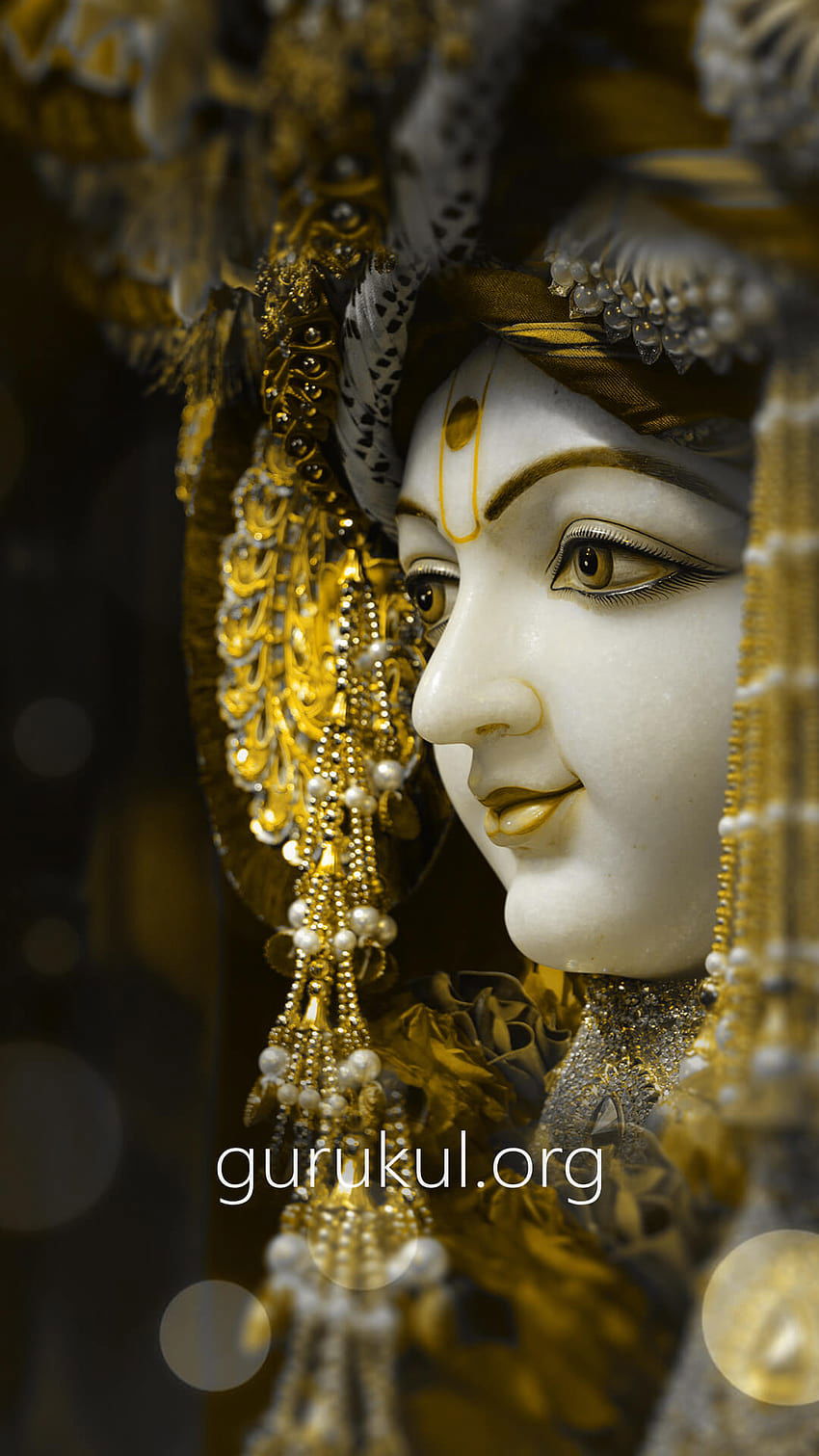 Close up of Swaminarayan\'s serene face