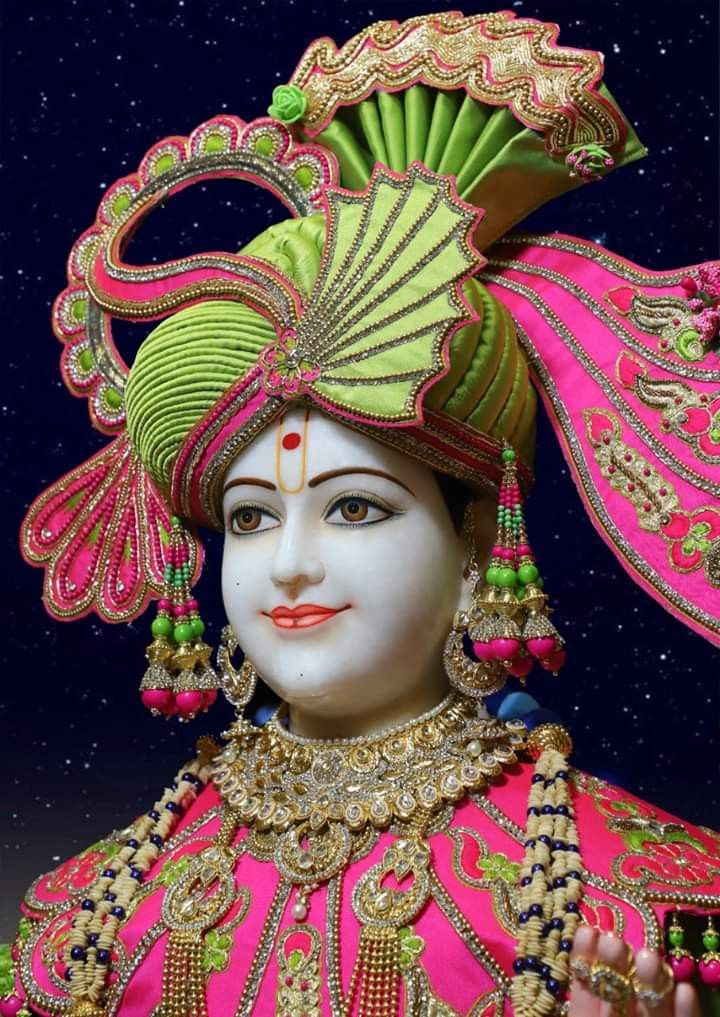 Swaminarayan Bhagwan with ornate crown