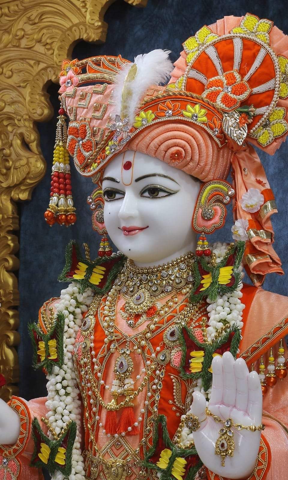 Close-up of Swaminarayan Bhagwan’s face