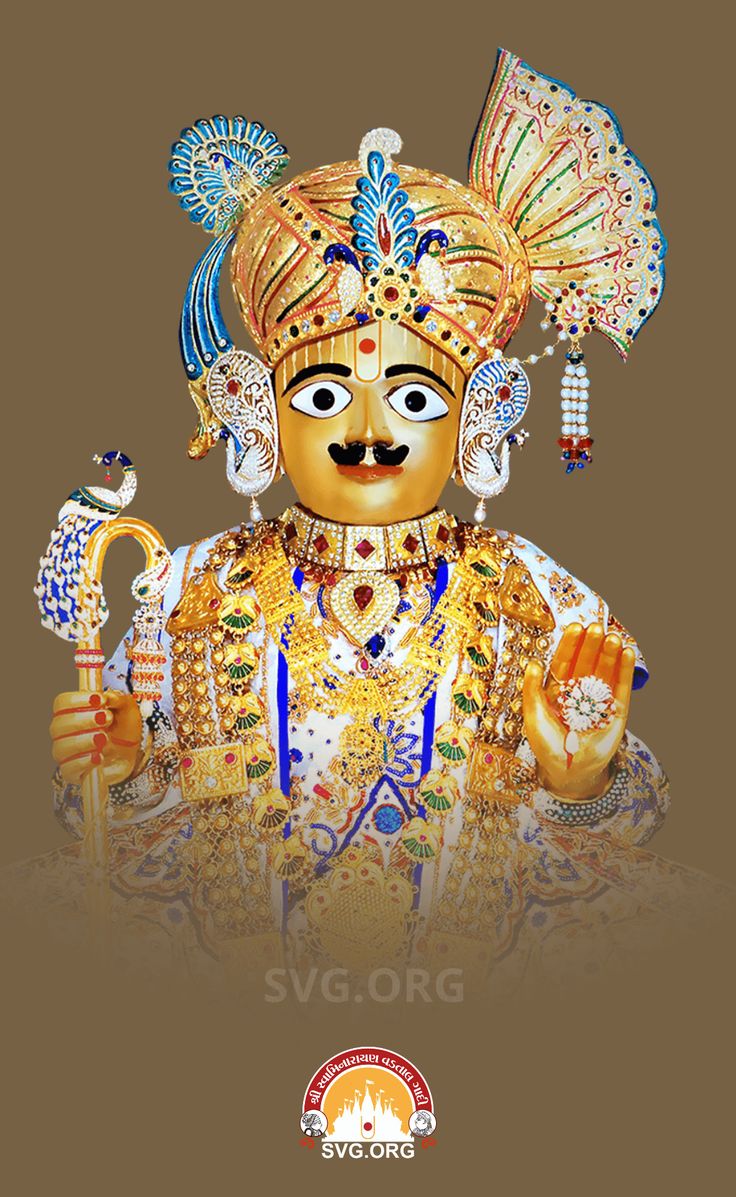 Swaminarayan Bhagwan adorned in gold attire