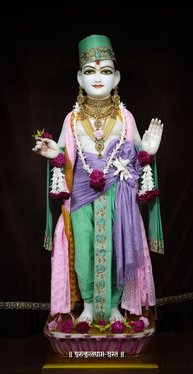 Divine Swaminarayan portrait for smartphone.