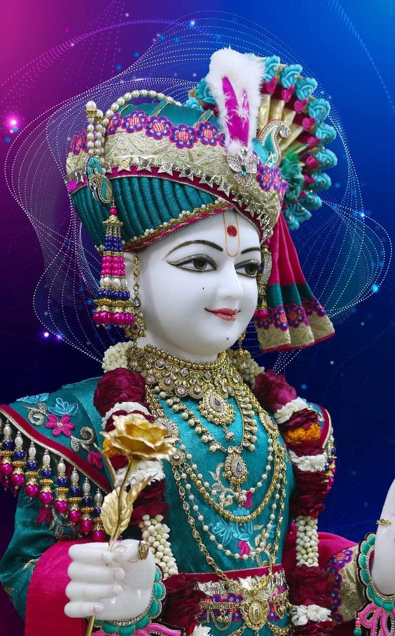 Swaminarayan Bhagwan with ornate crown